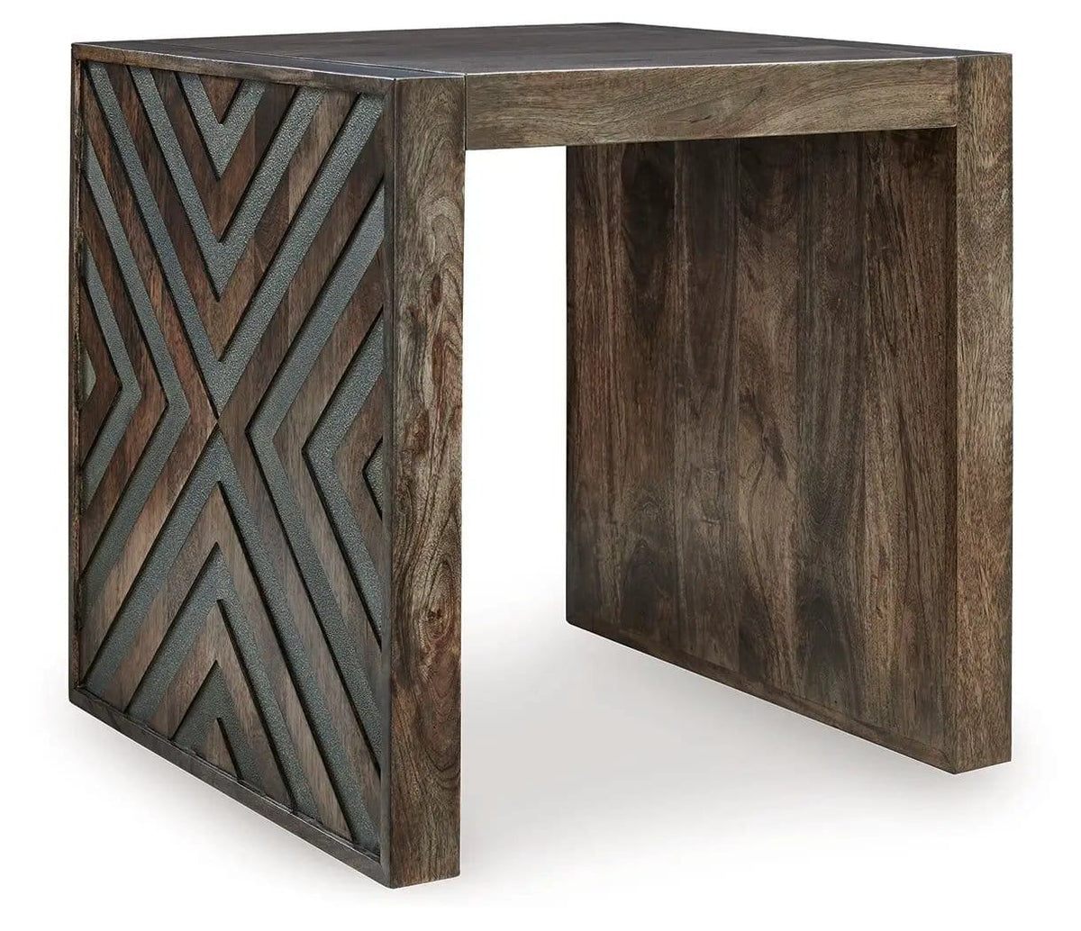 Dreggan Square End Table | 24 x 24 x 24.25 in | Mango Wood | Brown