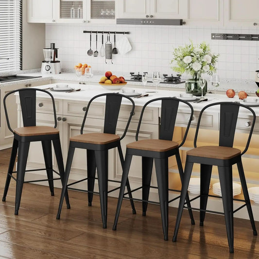 Industrial 24 Inch Bar Stools Set of Four from PriceLows™