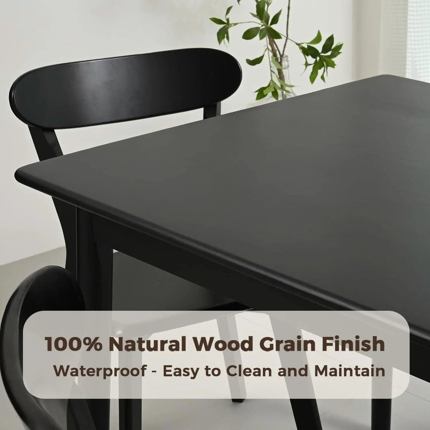 70 Inch Black Solid Oak Dining Table For 6 To 8 People from PriceLows™