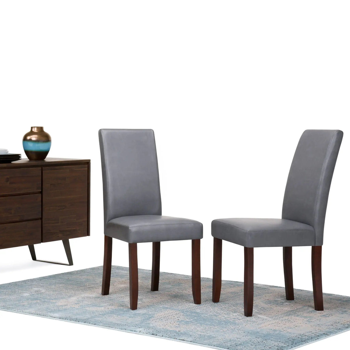 Acadian Parson Dining Chairs | Set Of 2 | Upholstered Seats | Solid And Engineered Wood