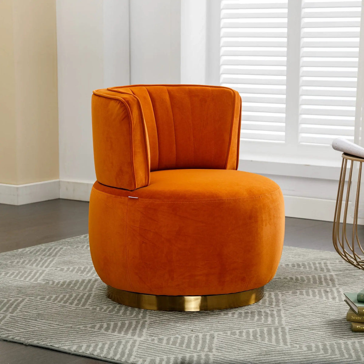 360 Degree Swivel Barrel Chair | Cuddle Accent Sofa Chair | Super Soft Fabric | Wrap-Around Barrel Back