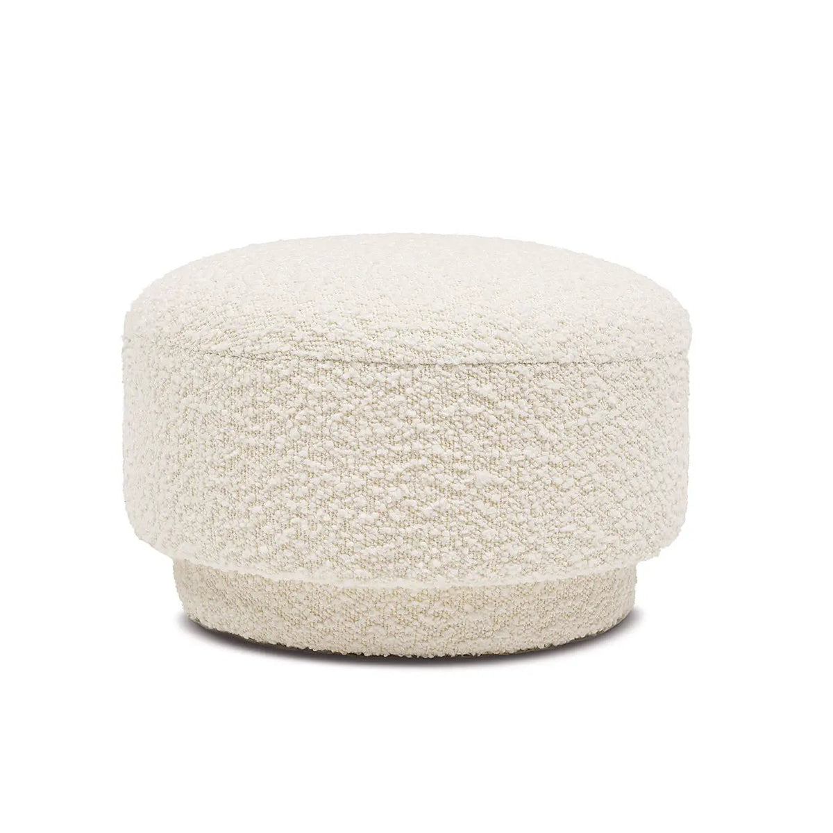 Fuji Mushroom Footstool Ottoman | Faux Shearling Upholstery | 15 Inch Diameter | Compact Size