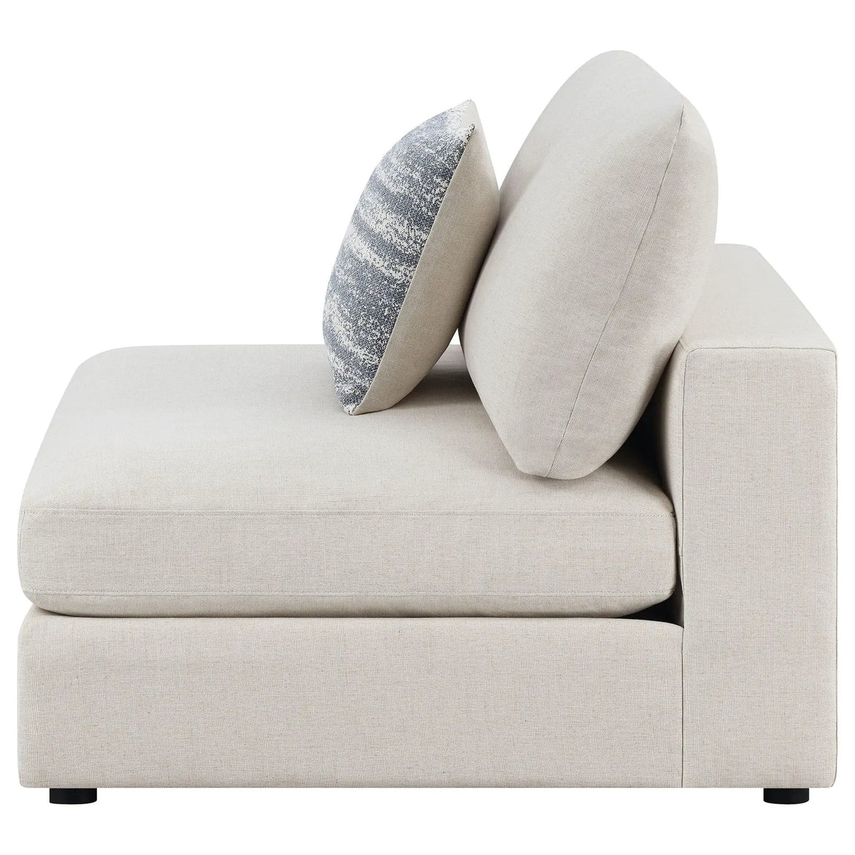 Serene Upholstered Armless Chair | 38 x 41 x 33 in | Linen & Polyester | Beige