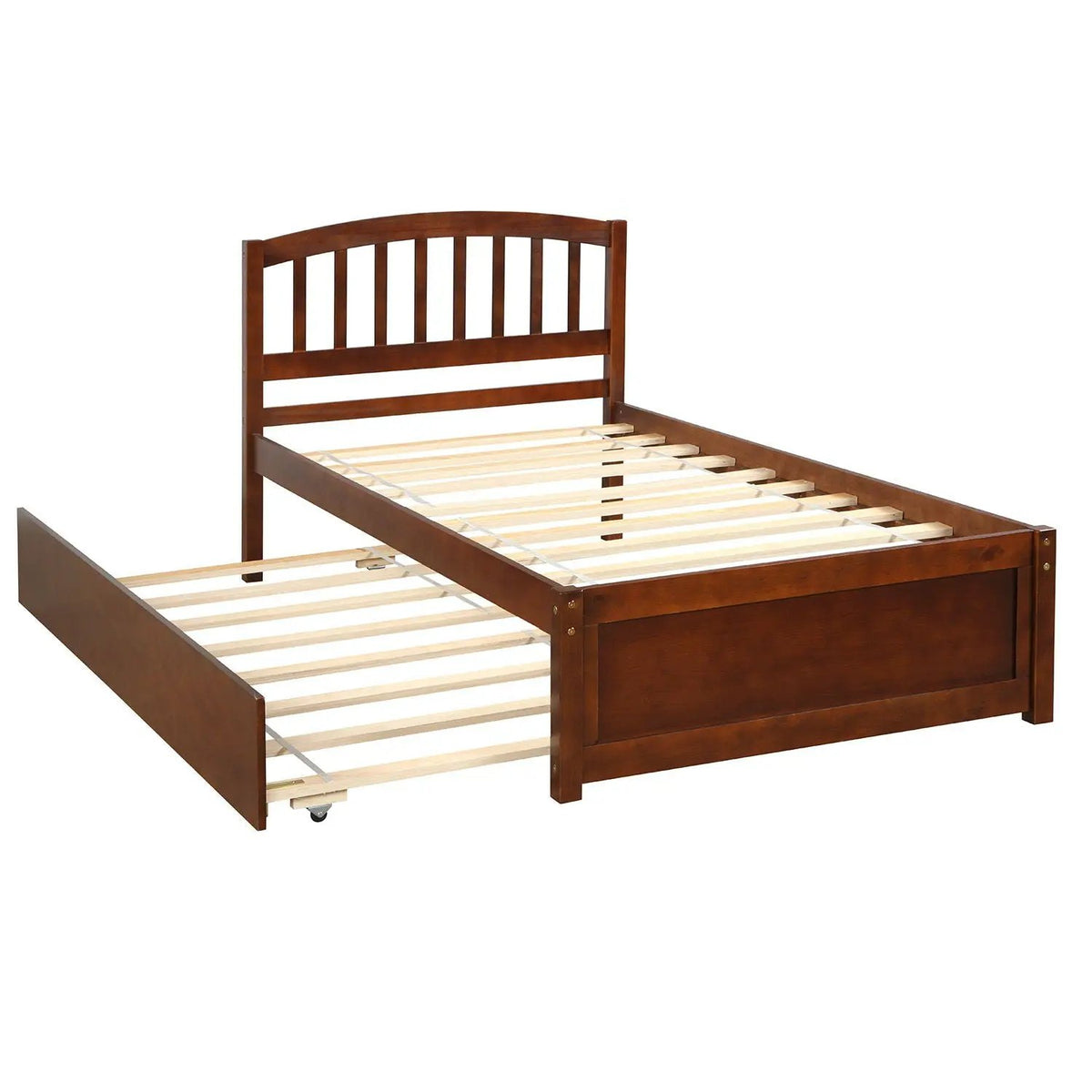 Wood Platform Bed Frame | Trundle Included | Minimalist Stylish Design | 37.5 Inch Height