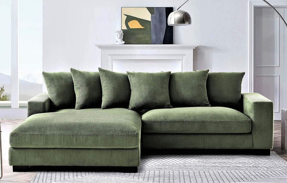 Luxe Oversized Sectional Sofa | 2 Piece L Shaped Couch | Chaise Included | Deep-Seated Design