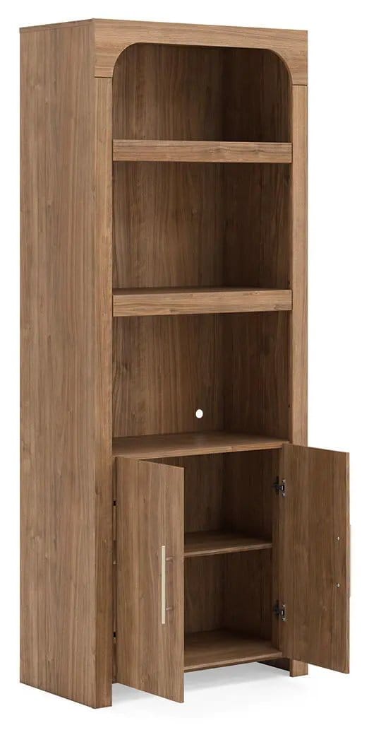 Dovander Display Cabinet | 28.58 x 15.31 x 72.24 in | Walnut Wood & Mdf | Brown