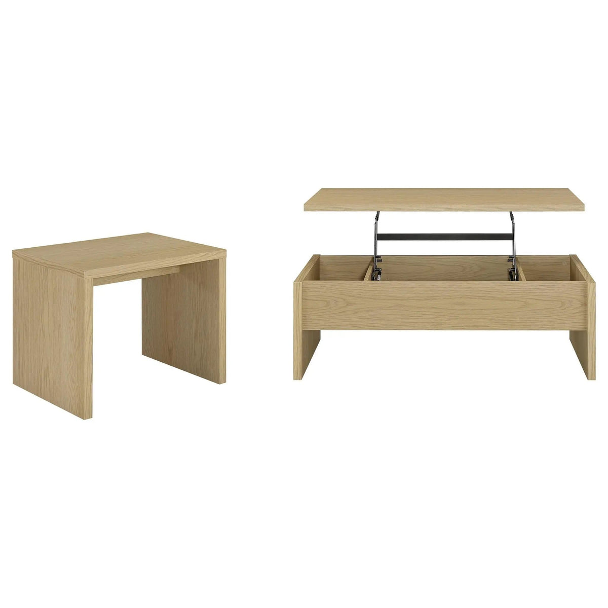 Canoga 2-piece Lift Top Cocktail Coffee Table Set | 2-Piece Set | Dining Room Furniture | Light Oak