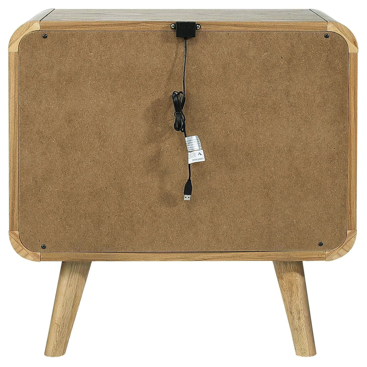 Robyn 2-drawer Nightstand Bedside Table Light Ash | 27 x 15.5 x 26.5 in | Rubberwood & Engineered Wood | Bedroom