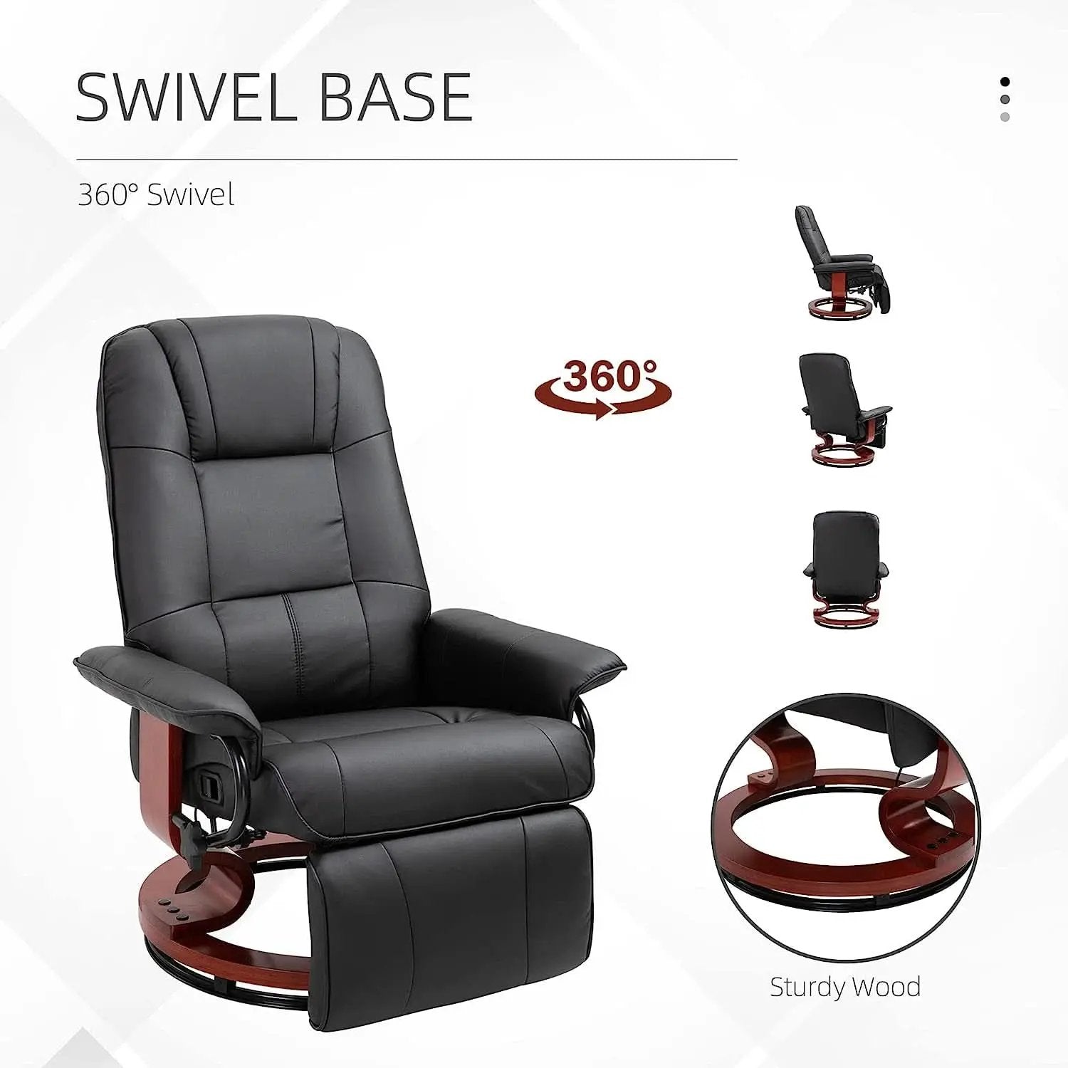 Manual Recliner Chair With Footrest And Swivel Base from PriceLows™