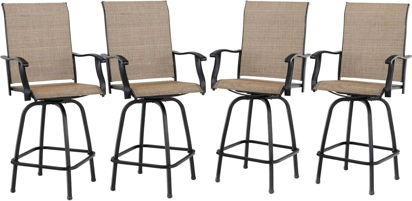 Swivel Outdoor Bar Stools Set of Four Durable Chairs from PriceLows™