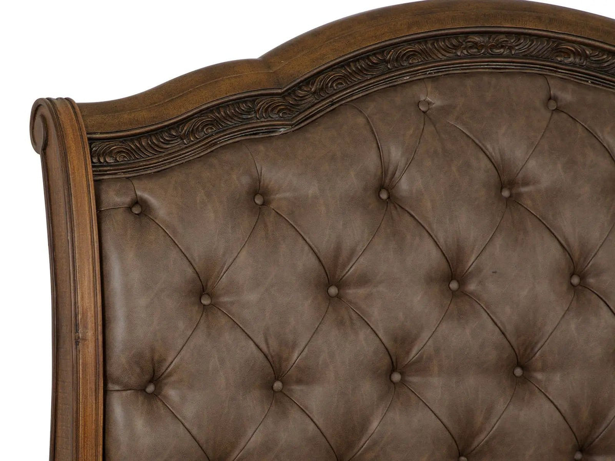 Durango Upholstered Sleigh Storage Bed | 3 Pieces | Brass | Bedroom