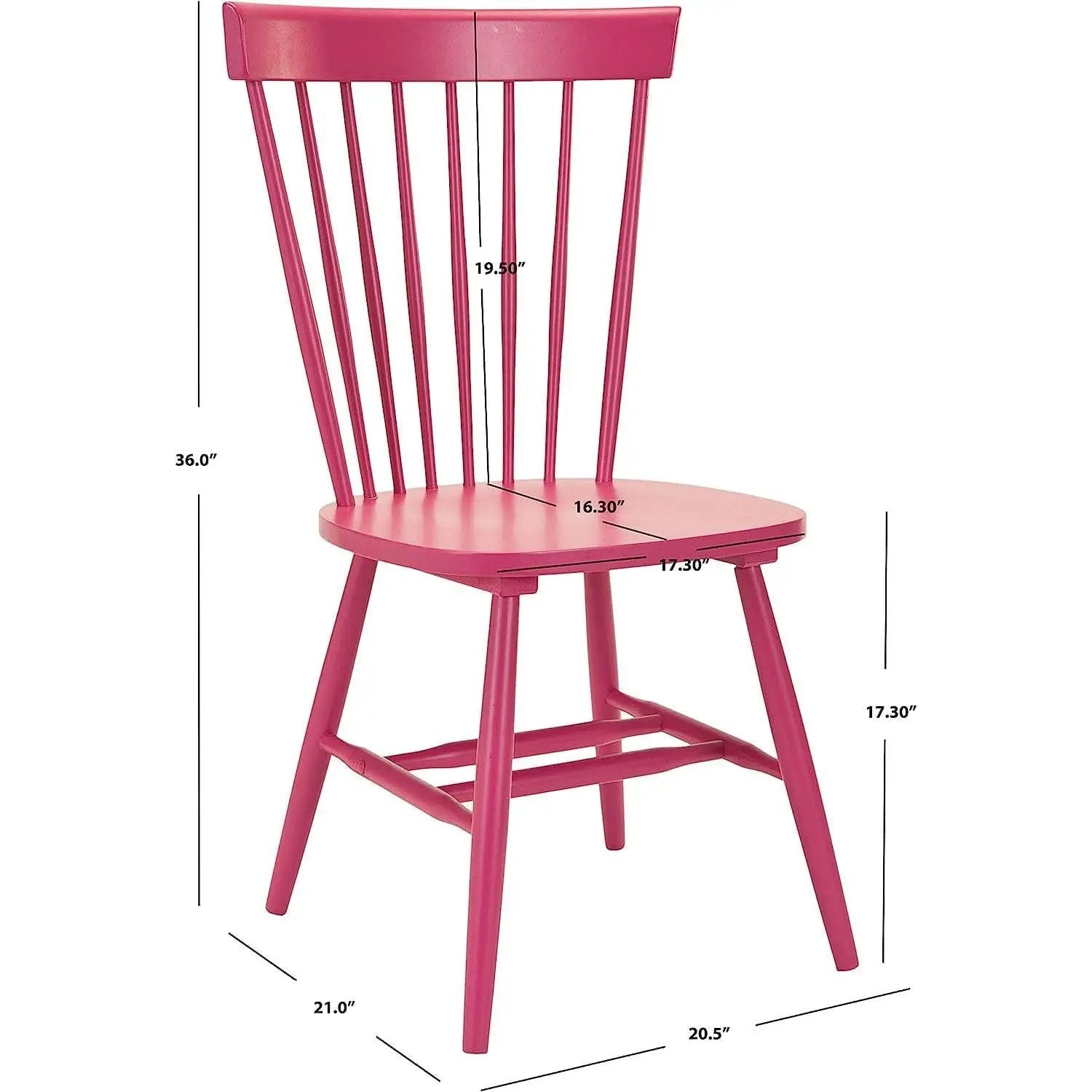Raspberry Pink Spindle Side Chair Set of 2 Solid Oak from PriceLows™