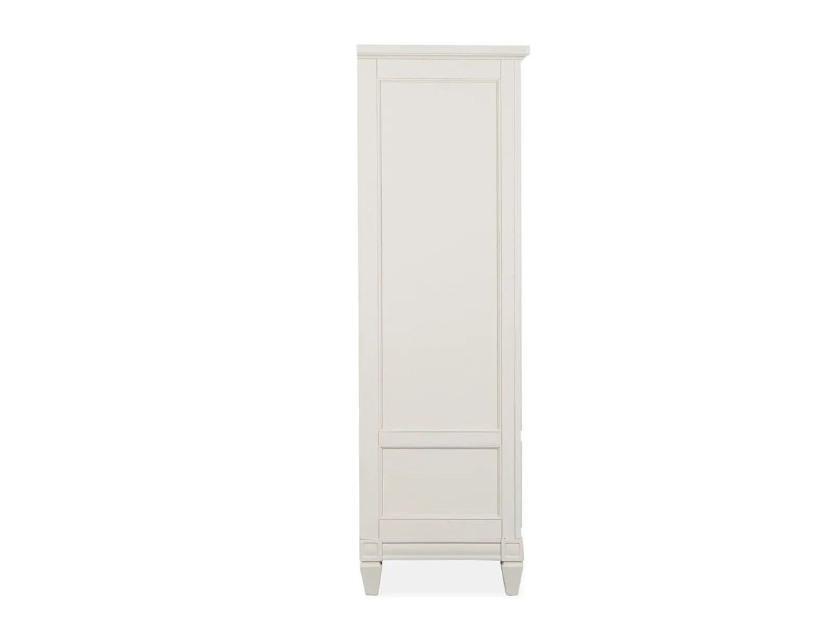 Willowbrook Door Chest | 20 x 44 x 65.38 in | Veneer & Wood | Egg Shell White With Slight Rub Through
