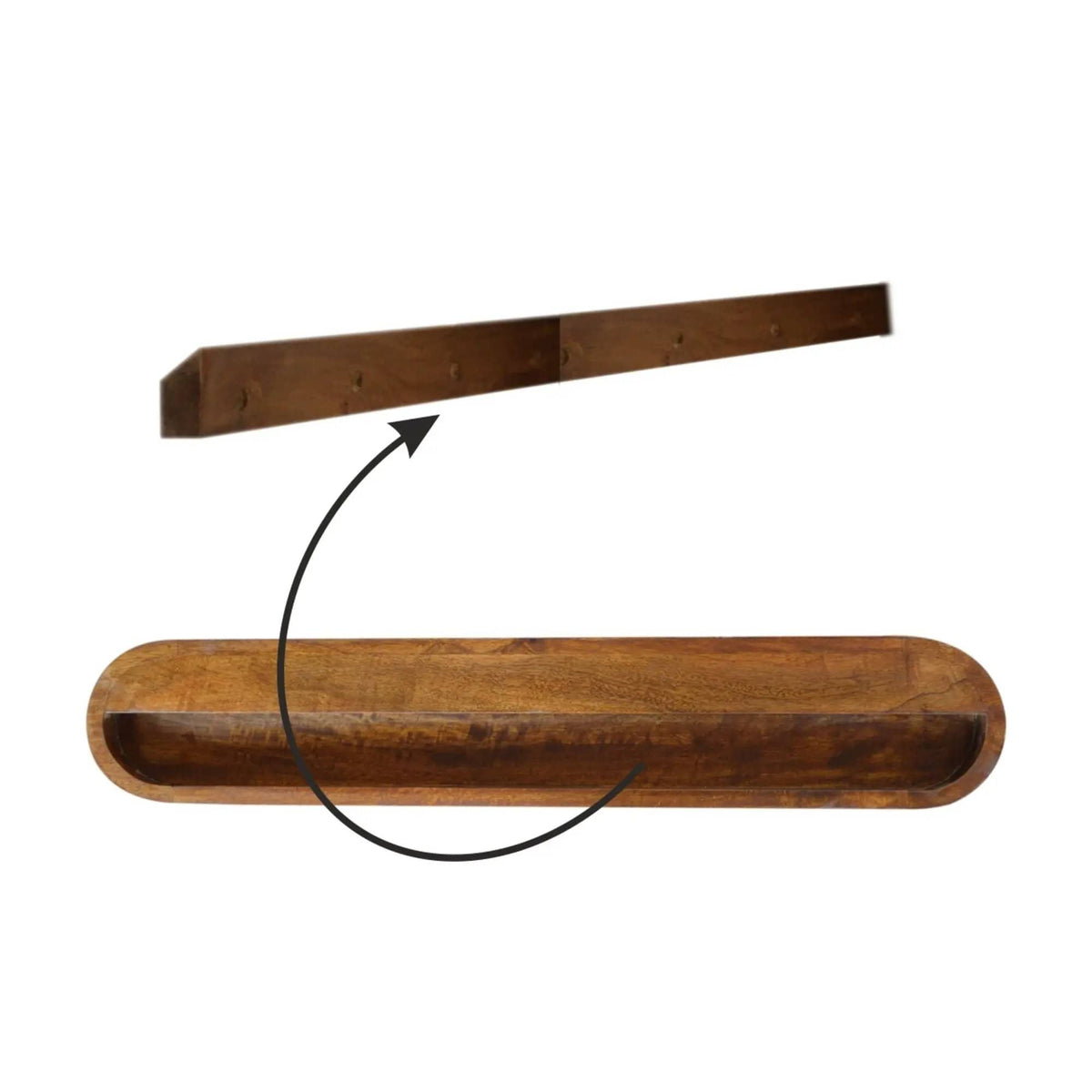 London Floating Console Console Table | 31.5 x 12.6 x 5.91 in | Mango Wood | Chestnut