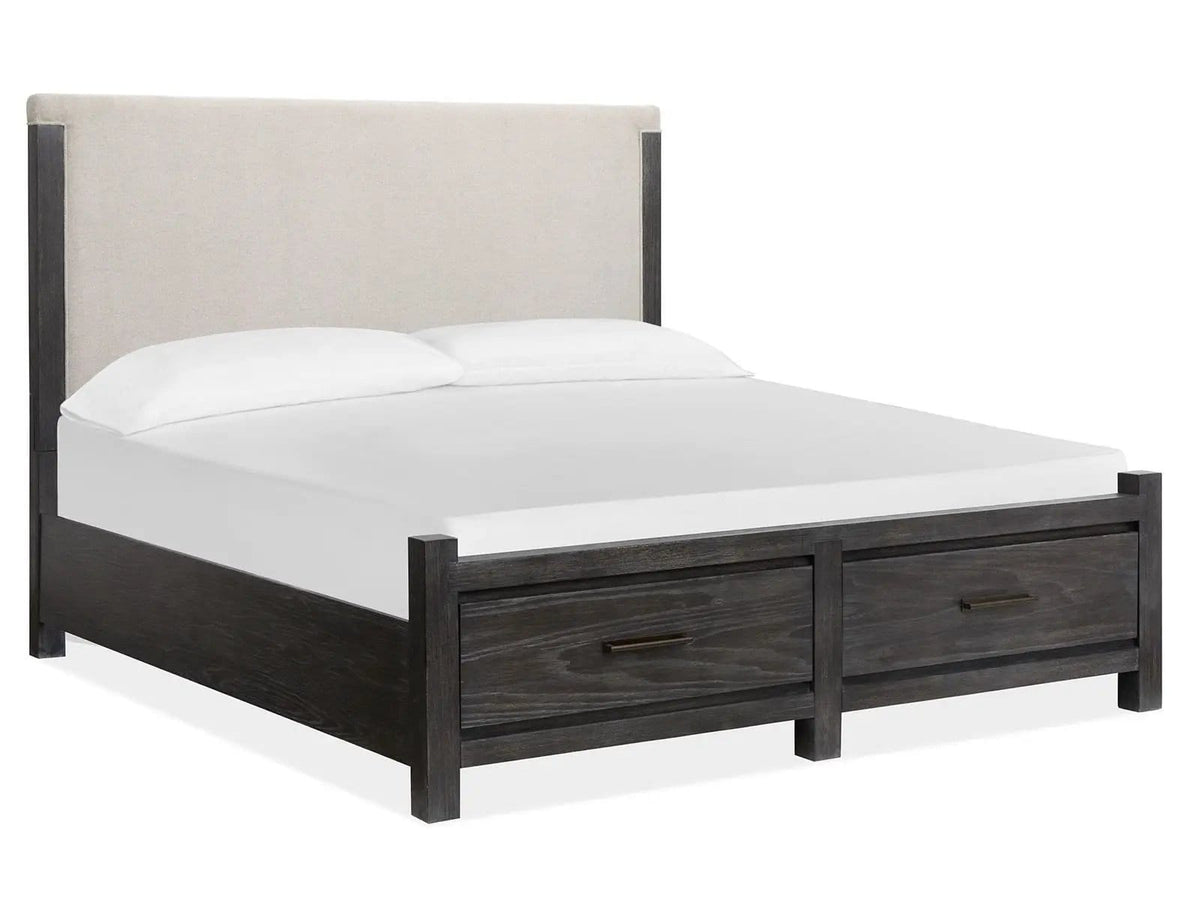 Plum Creek Upholstered Panel Storage Bed | 6 Pieces | Oak Veneer | Bedroom