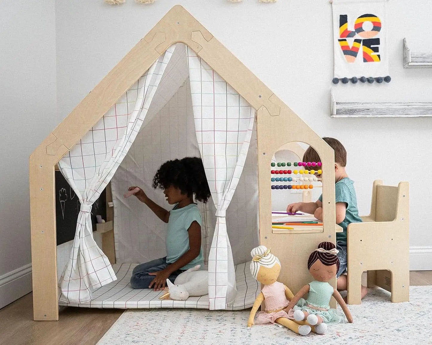 Large Colorful Indoor Playhouse FiveInOne Chalkboard from PriceLows™