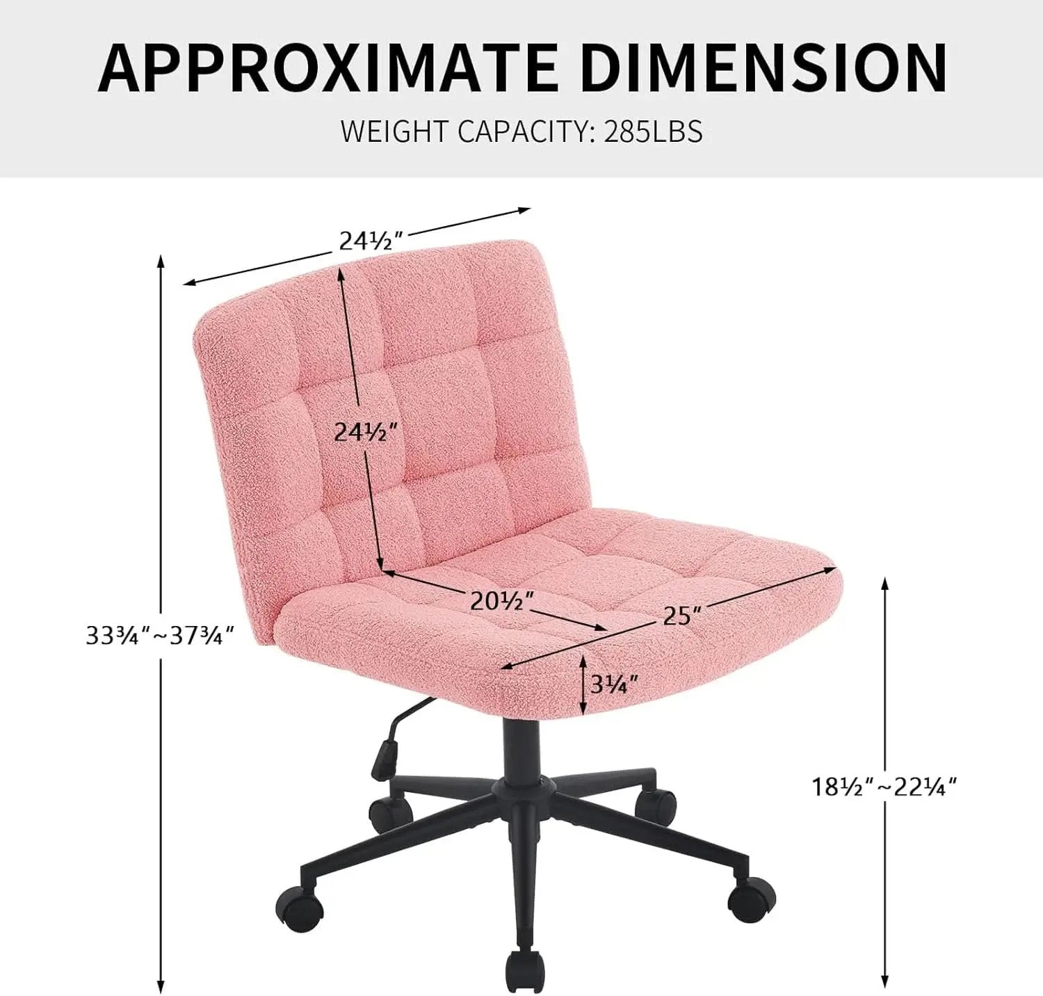 Pink Swivel Office Chair With Wheels Height Adjustable from PriceLows™
