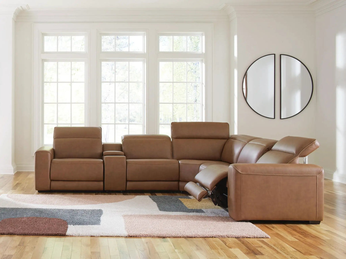 Magic Man Reclining Sectional | Power Reclining Loveseat | Plush Cushioning | Contemporary Design