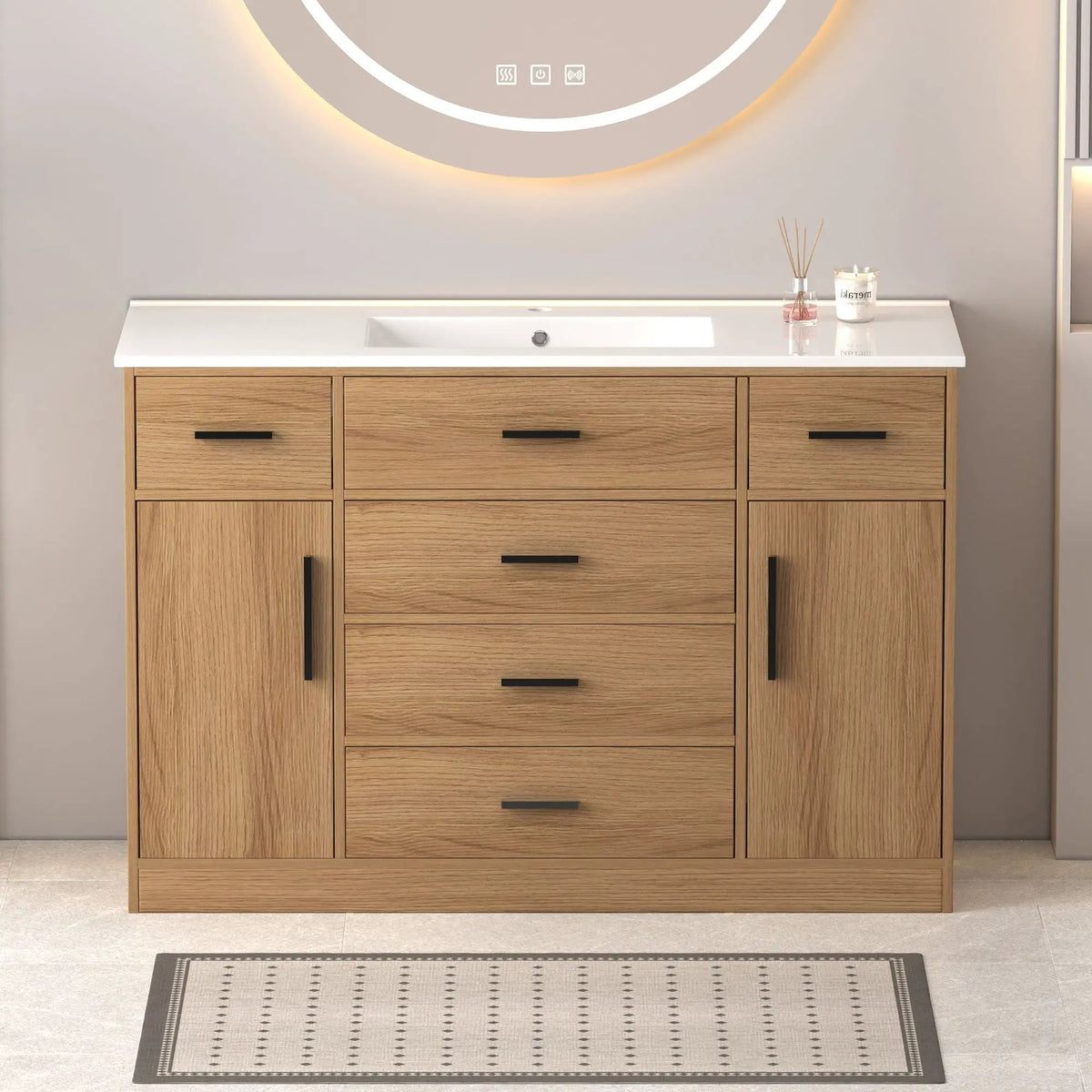 Bathroom Vanity With Abundant Storage | 2 Soft Close Doors | 6 Drawers | MDF Cabinet