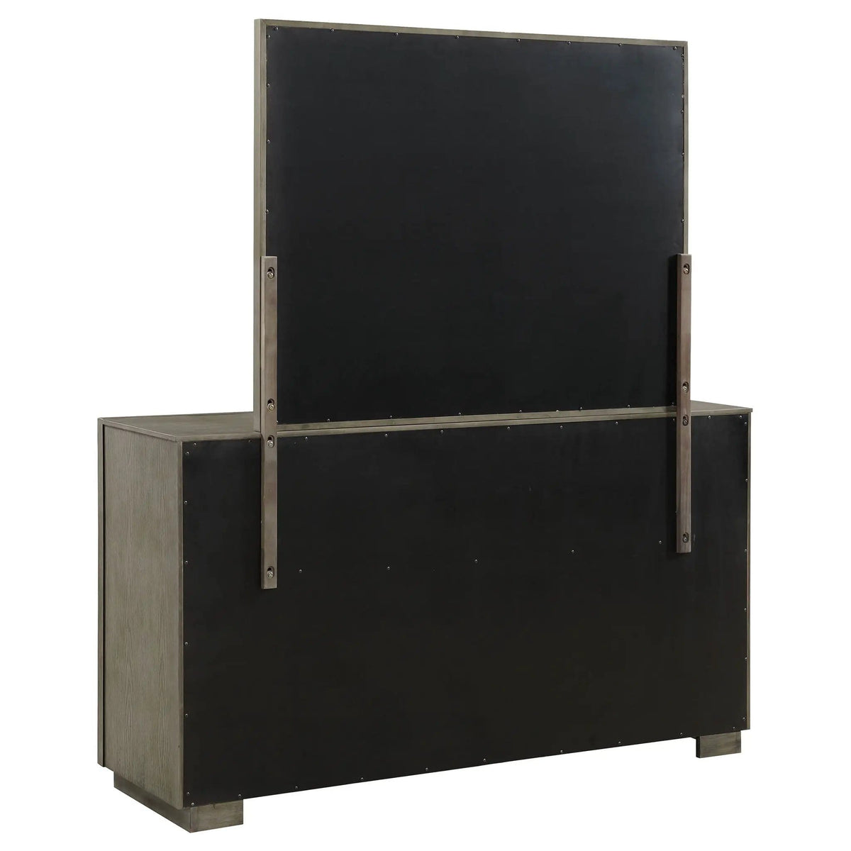 Durango 8-drawer Dresser and Mirror Taupe | 70 x 20 x 78.5 in | Engineered Wood & Metal | Oak