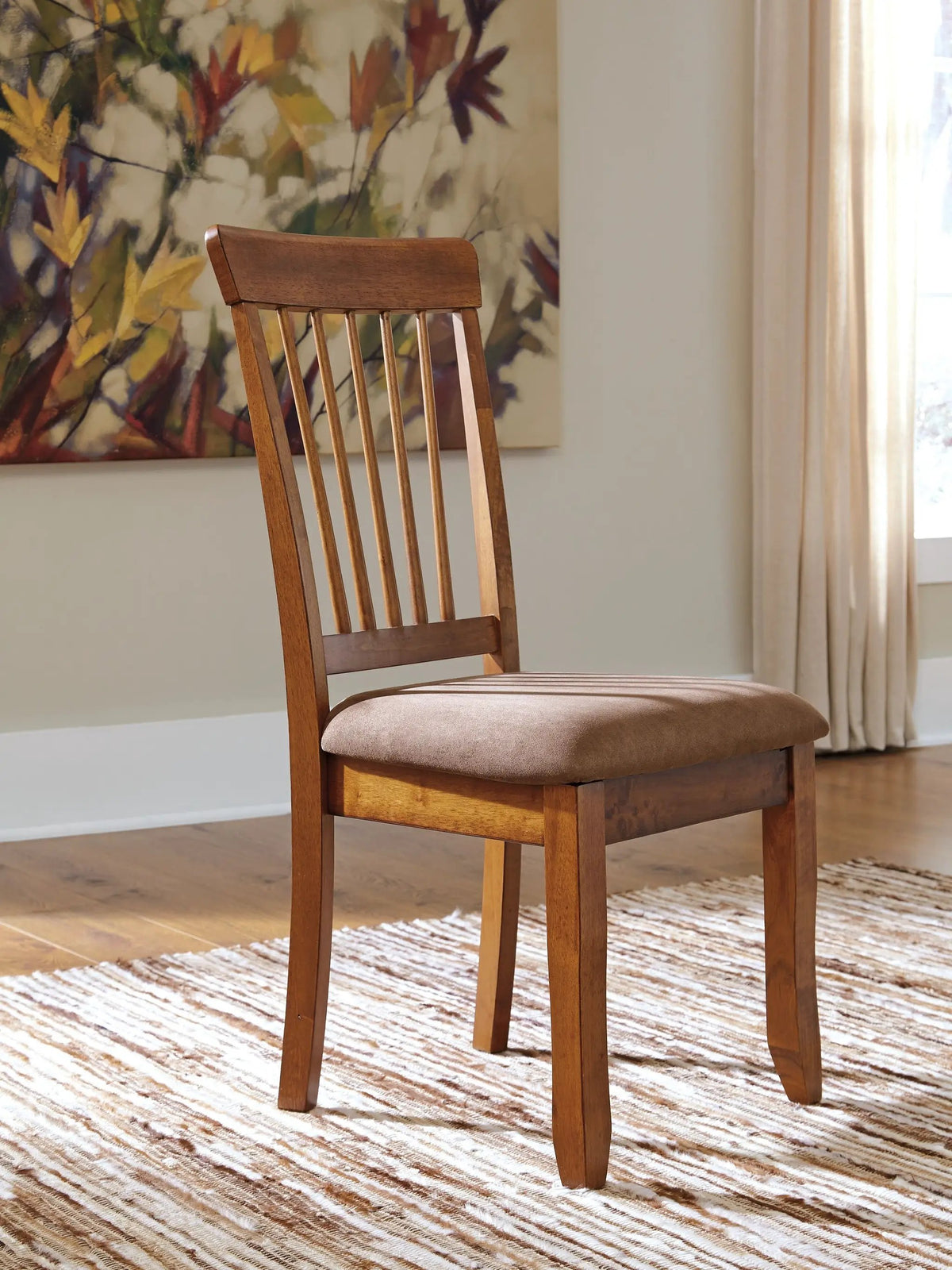 Berringer Dining Side Chairs | Set Of 2 | Rustic Brown | Upholstered Seats