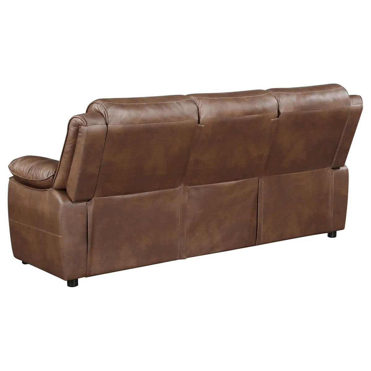 Ellington Upholstered Padded Arm Sofa | 86.25 x 39 x 40.5 in | Faux Leather | Dark Brown