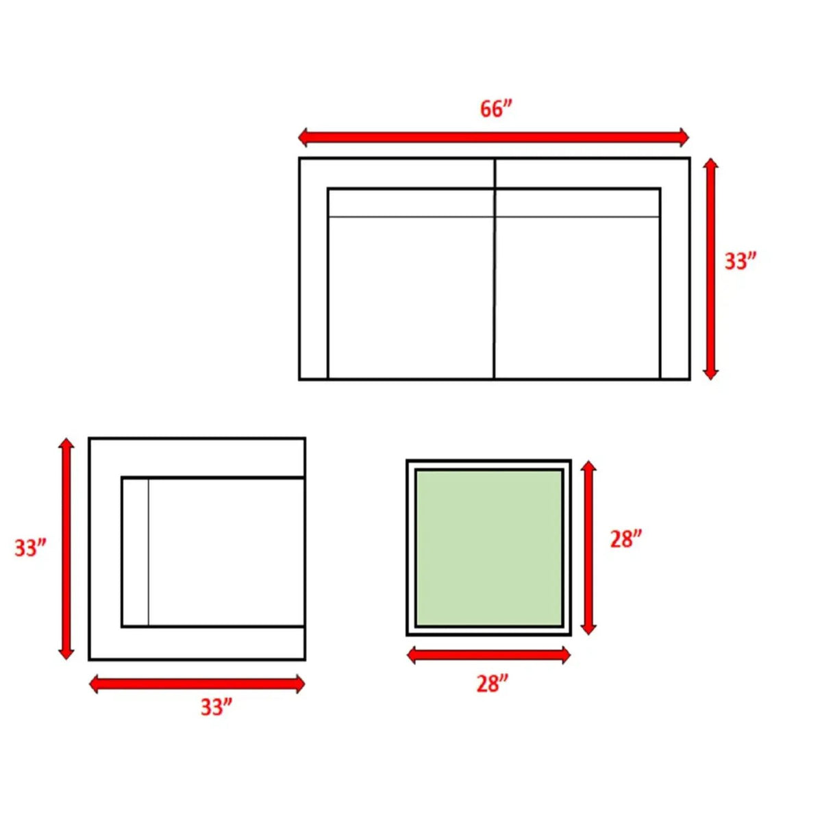 Outdoor Wicker Conversation Set | All-Weather Resin | Tempered Glass Table | 5 Inch Cushions
