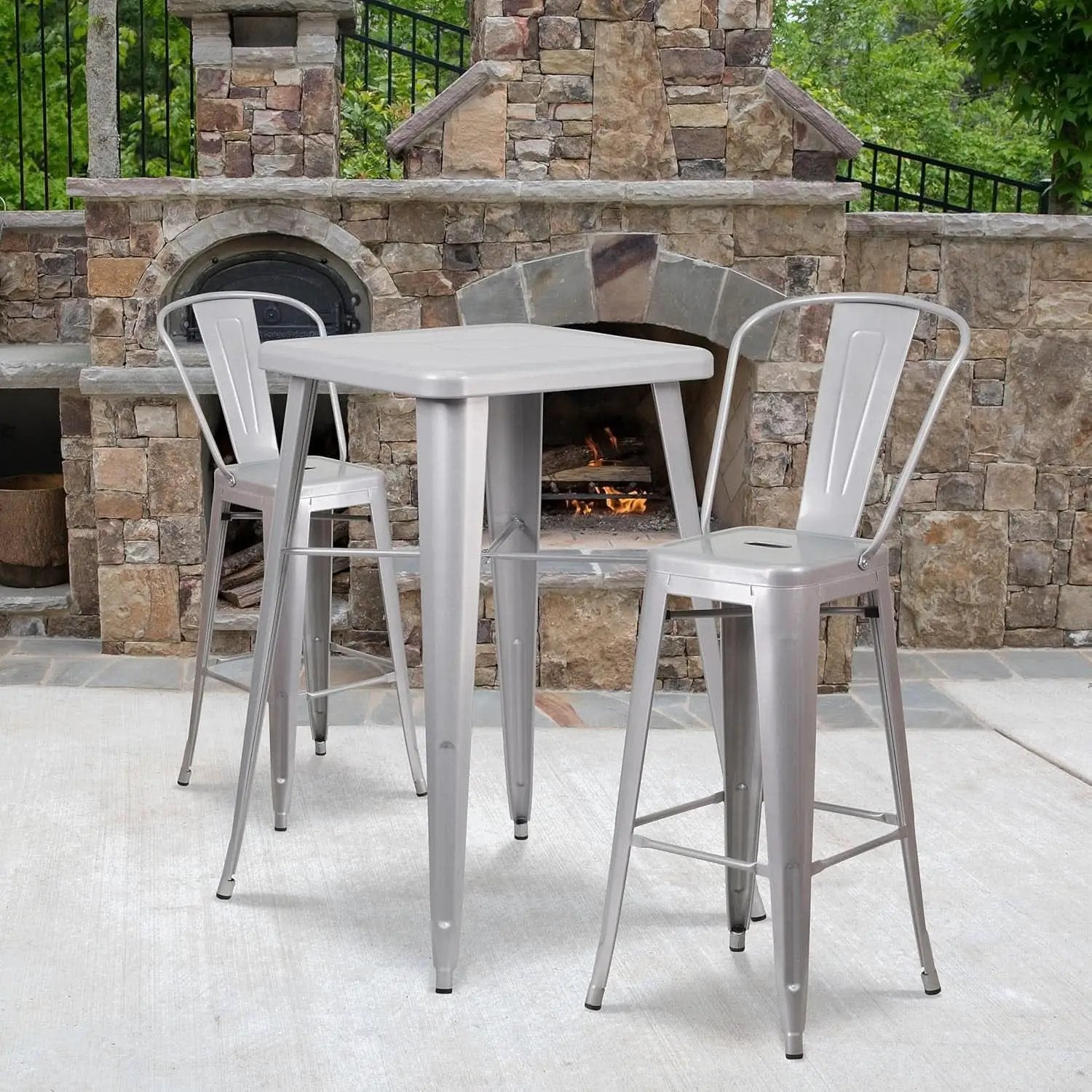 Commercial Grade Metal Barstool Set for Indoor Outdoor Use from PriceLows™