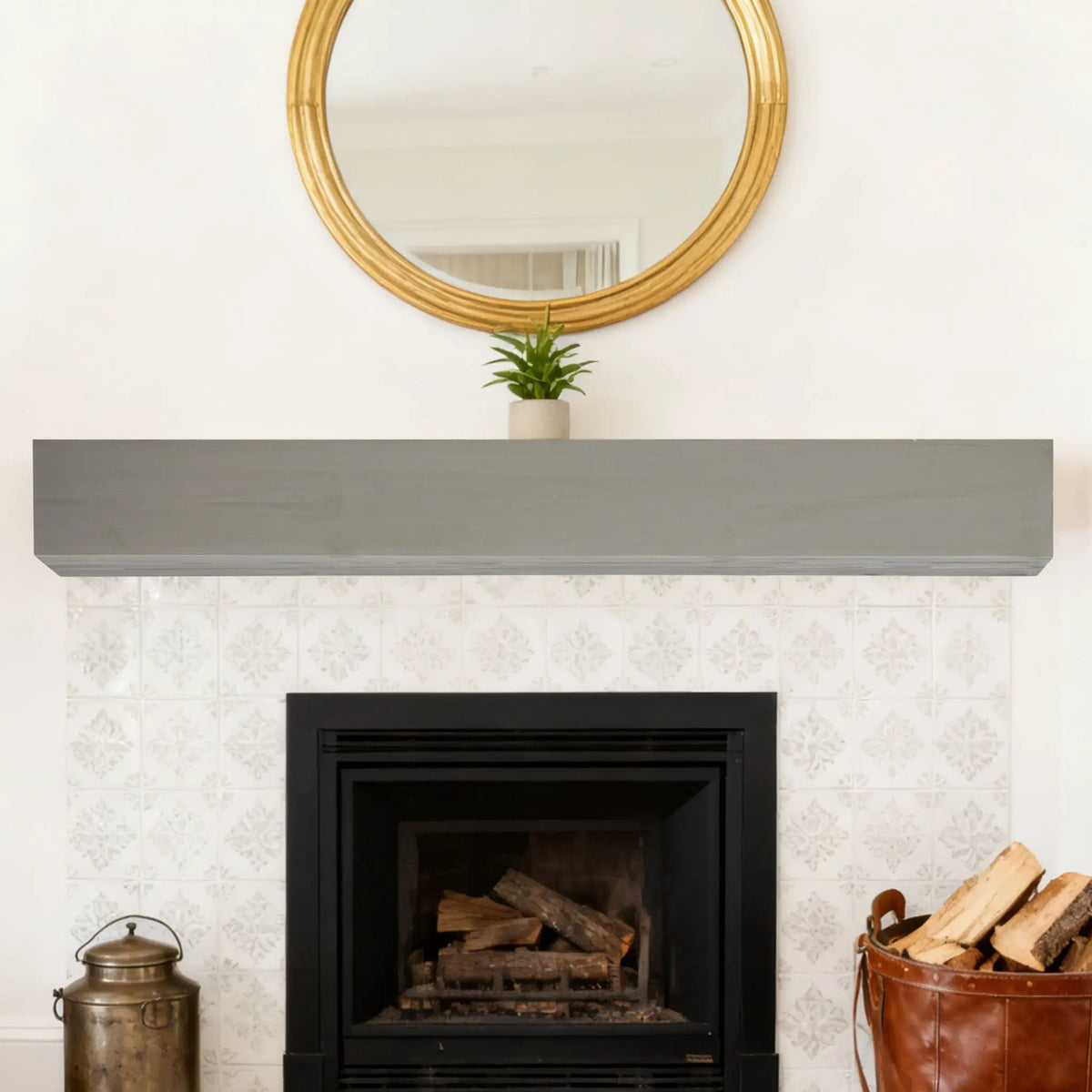 Fireplace Mantel Floating Shelf | 50 Lb Heavy Duty | Rustic Modern