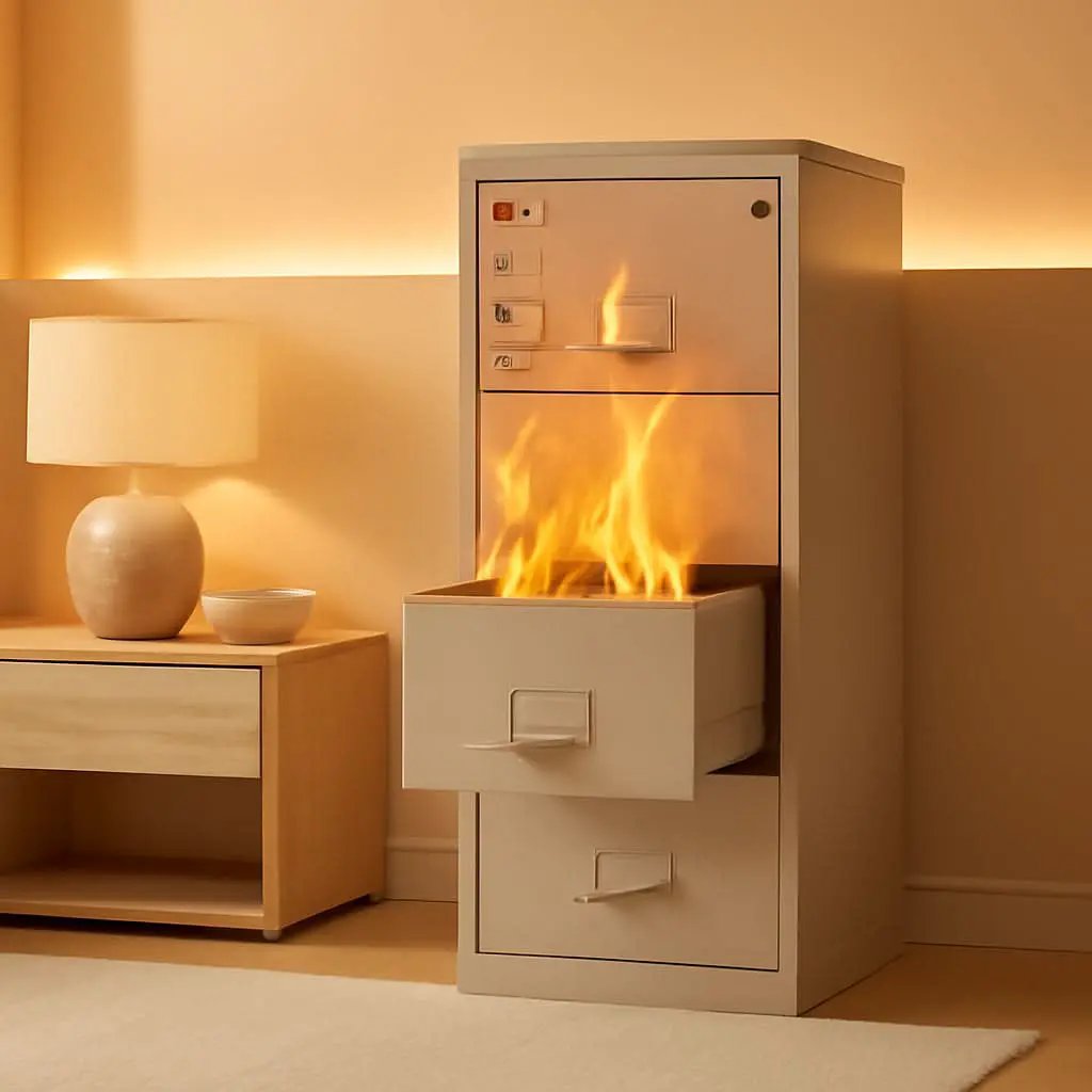 Vertical 4 Drawer Fire Safe File Cabinet 1 Hour Fire Rated from PriceLows™