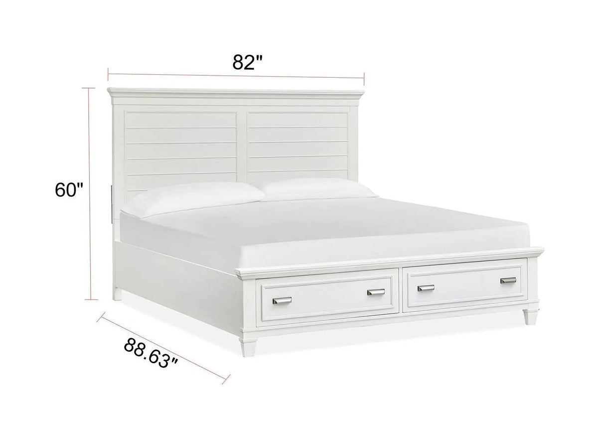 Charleston Panel Storage Bed | Transitional Style | Clean Shapes Crisp Lines | 88.63 Inch Length