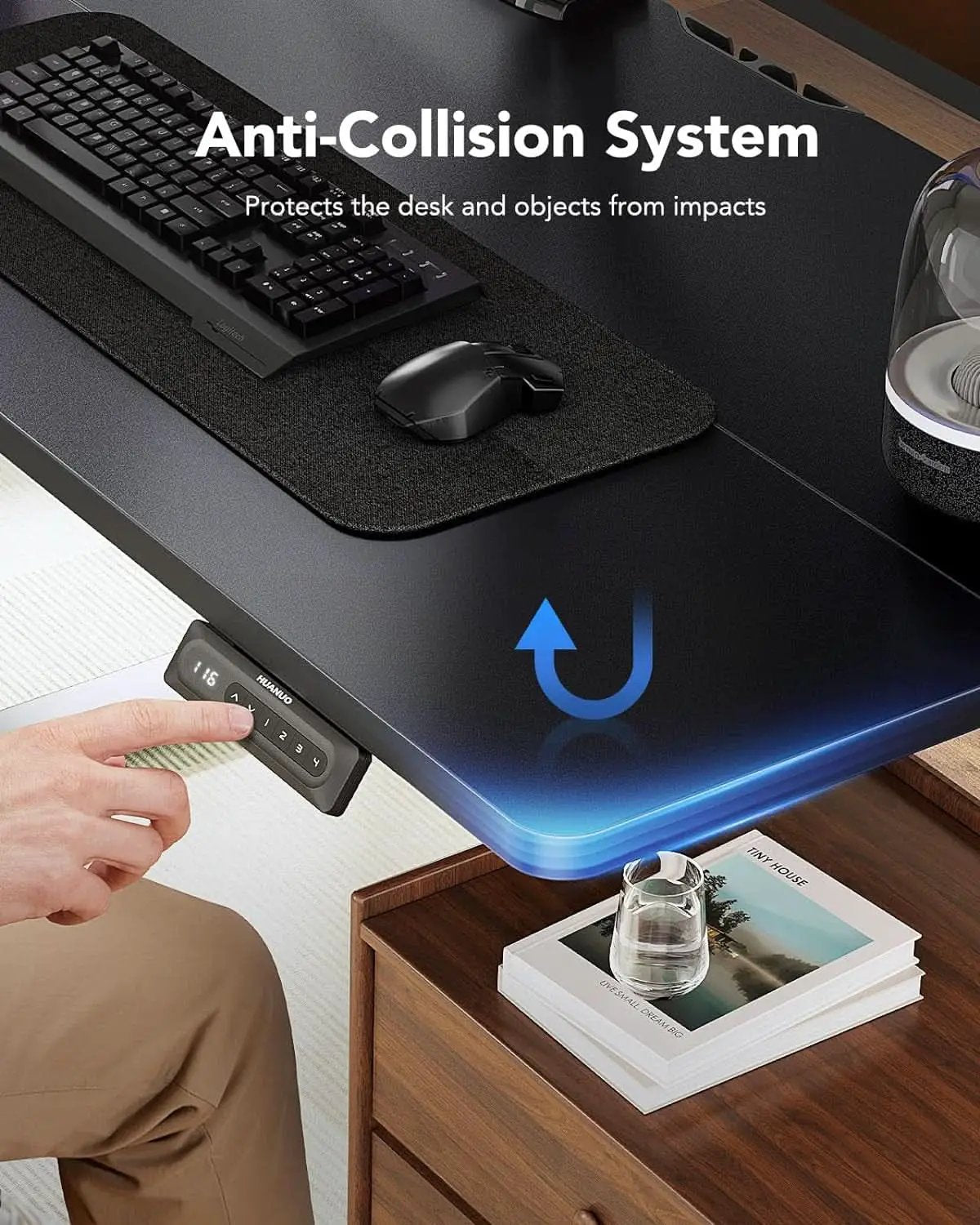 48 Inch Black Electric Standing Desk With Adjustable Height And Memory Settings from PriceLows™