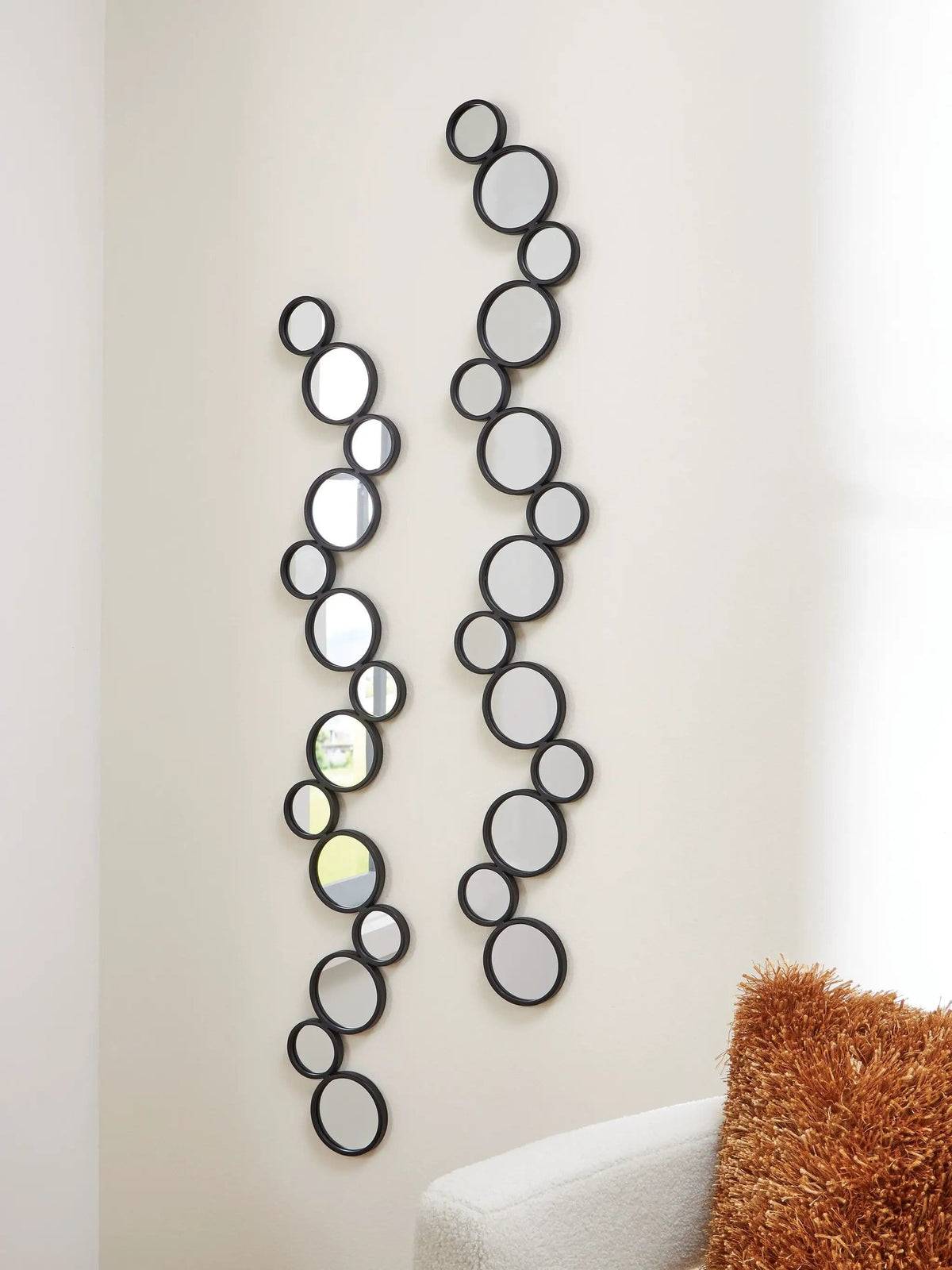 Vinler Accent Mirror Set (Set of 2) | 7.88 x 0.75 x 50 in | Living Room Furniture | Black