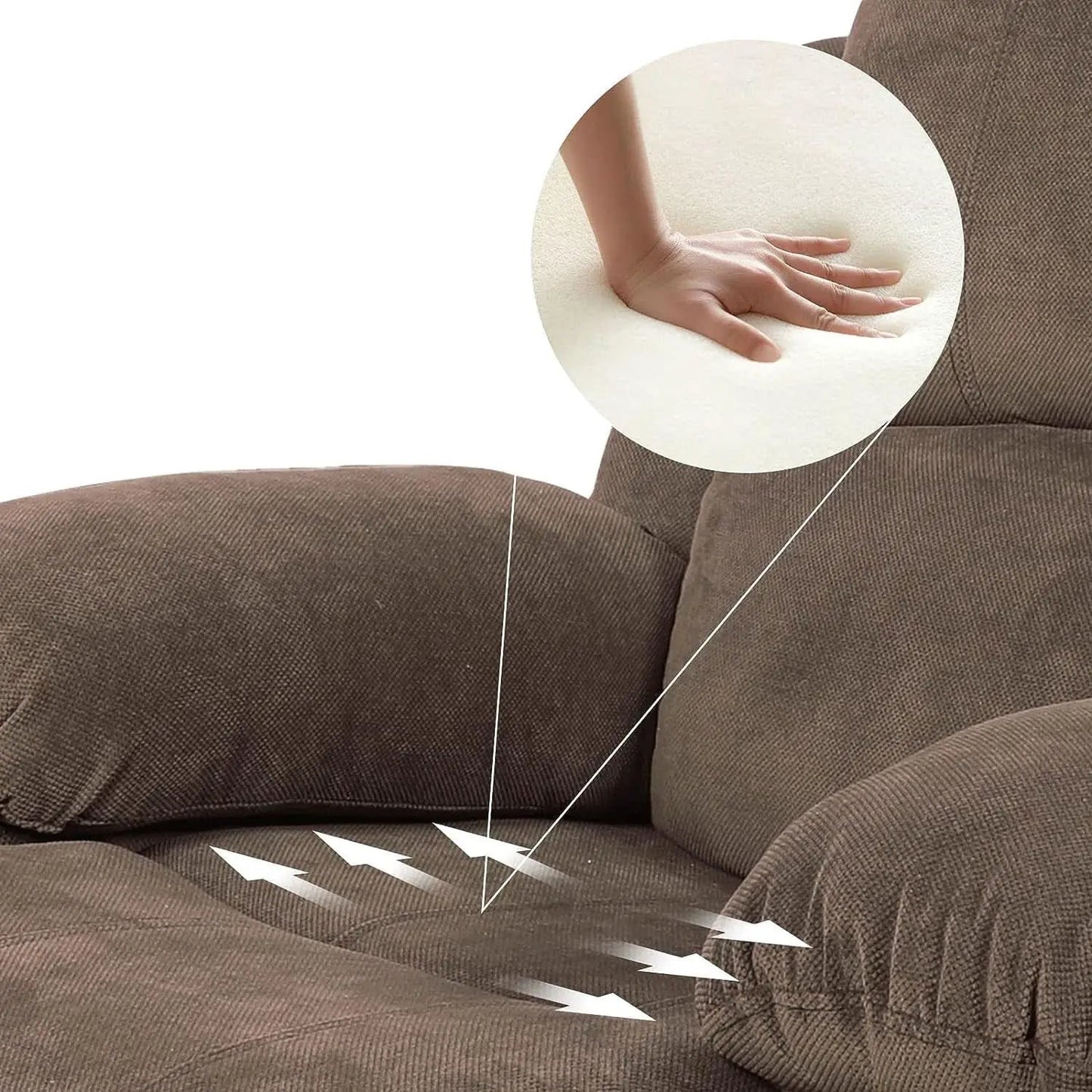 Corduroy Living Room Set Reclining Sofa Loveseat Taupe from PriceLows™