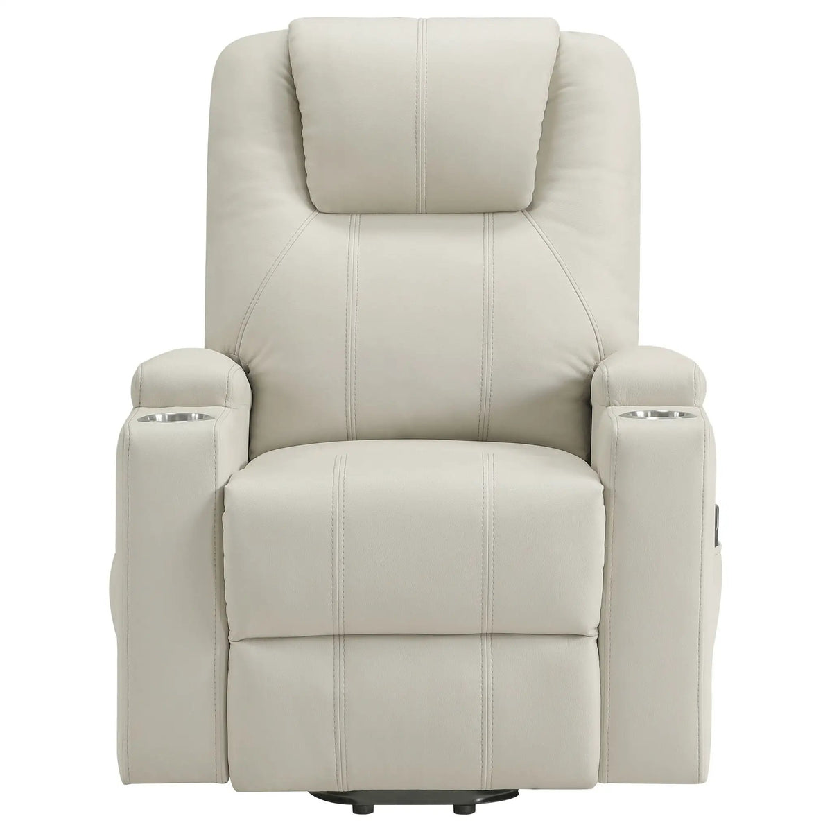 Macklin Power Lift Massage Recliner | Heat And Massage | Dual Cupholders | Smooth Upholstery