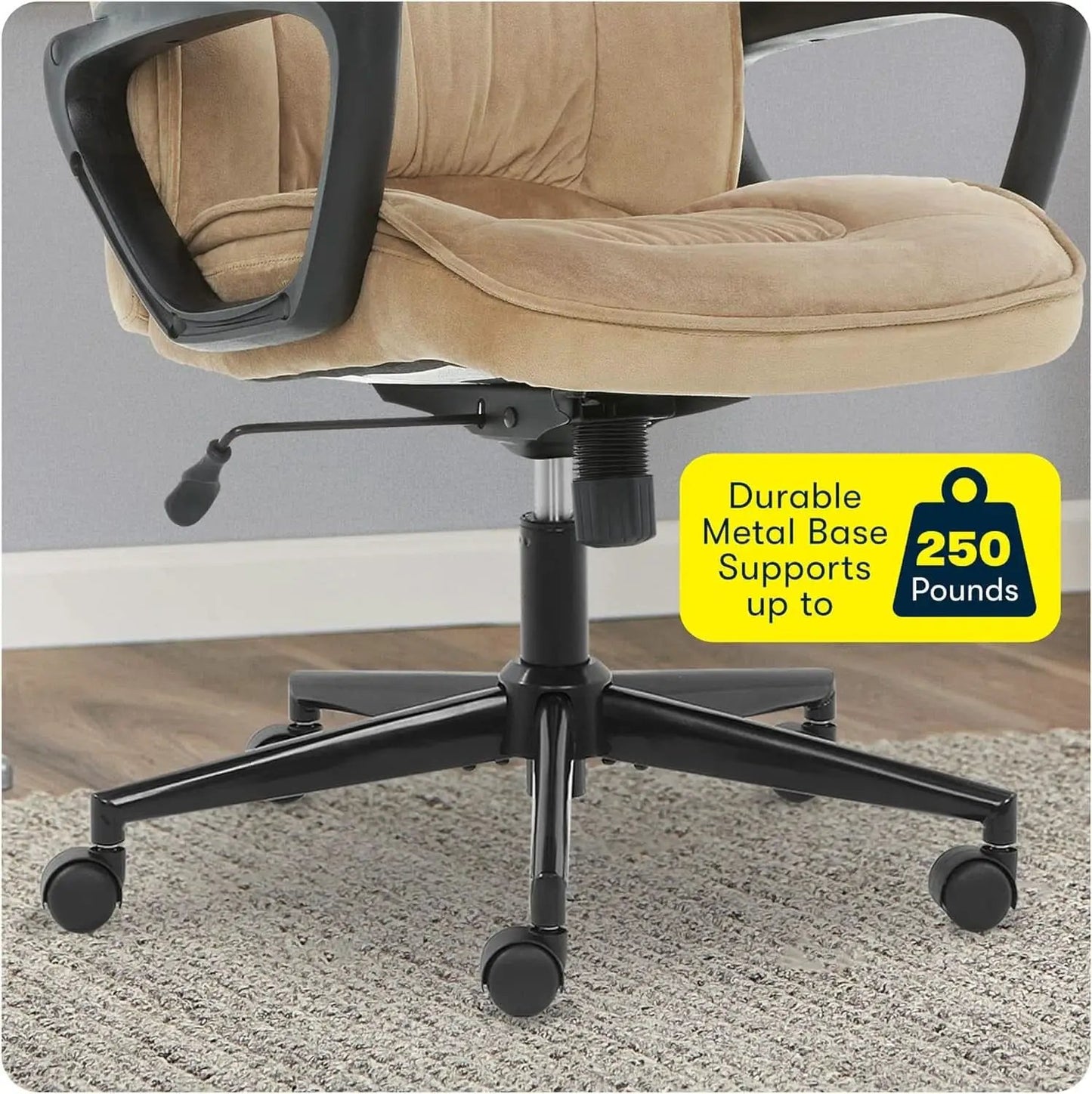 Hannah Executive Ergonomic Office Chair With Lumbar Support Beige Microfiber from PriceLows™