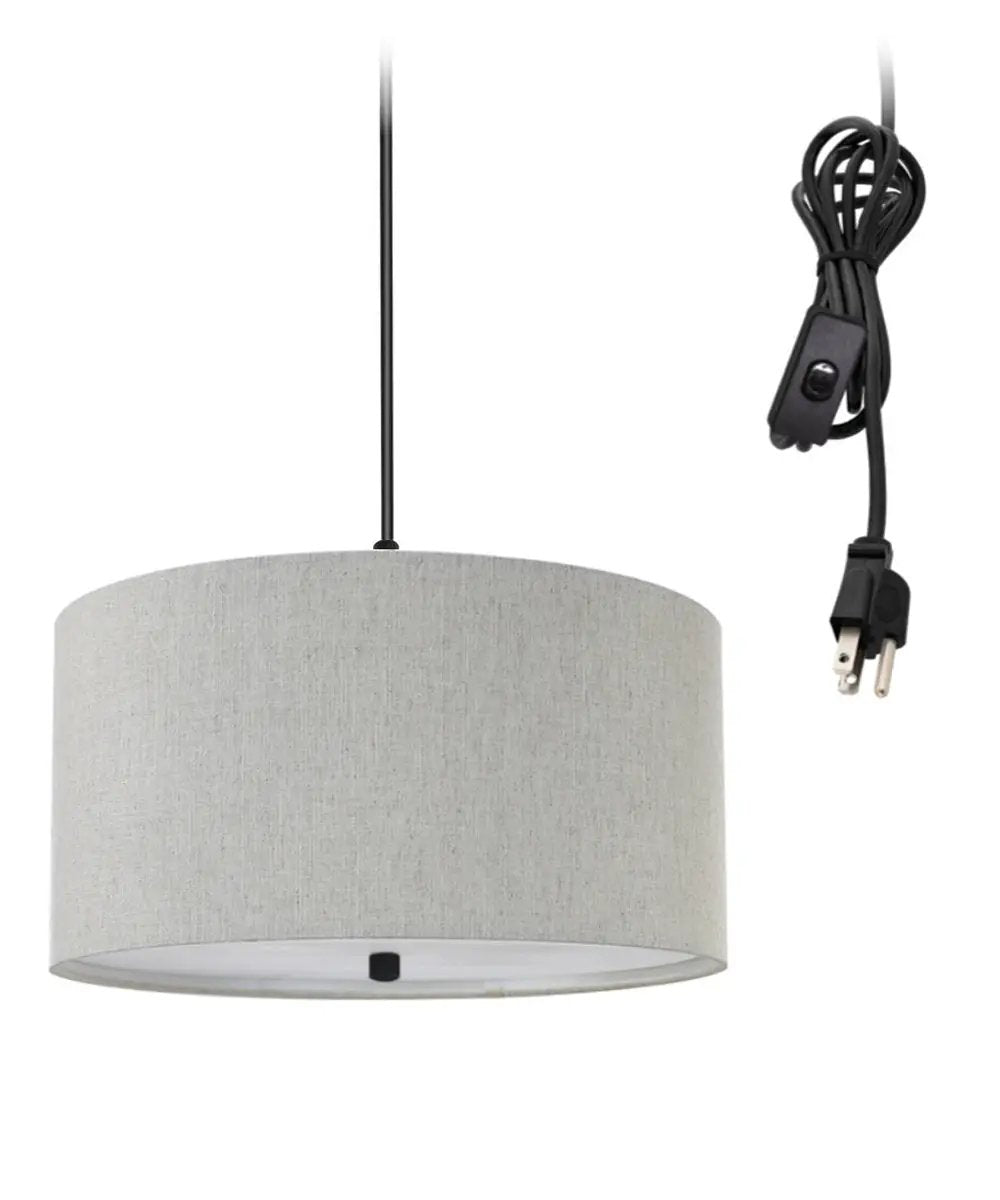 Swag Pendant Light | 14 Inch Wide | 2 Light | Textured Oatmeal