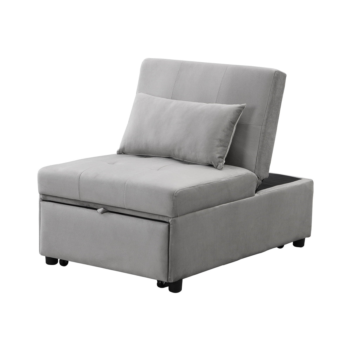 Folding Sofa Bed | Gray Fabric | Space Saving Frame | Single Size