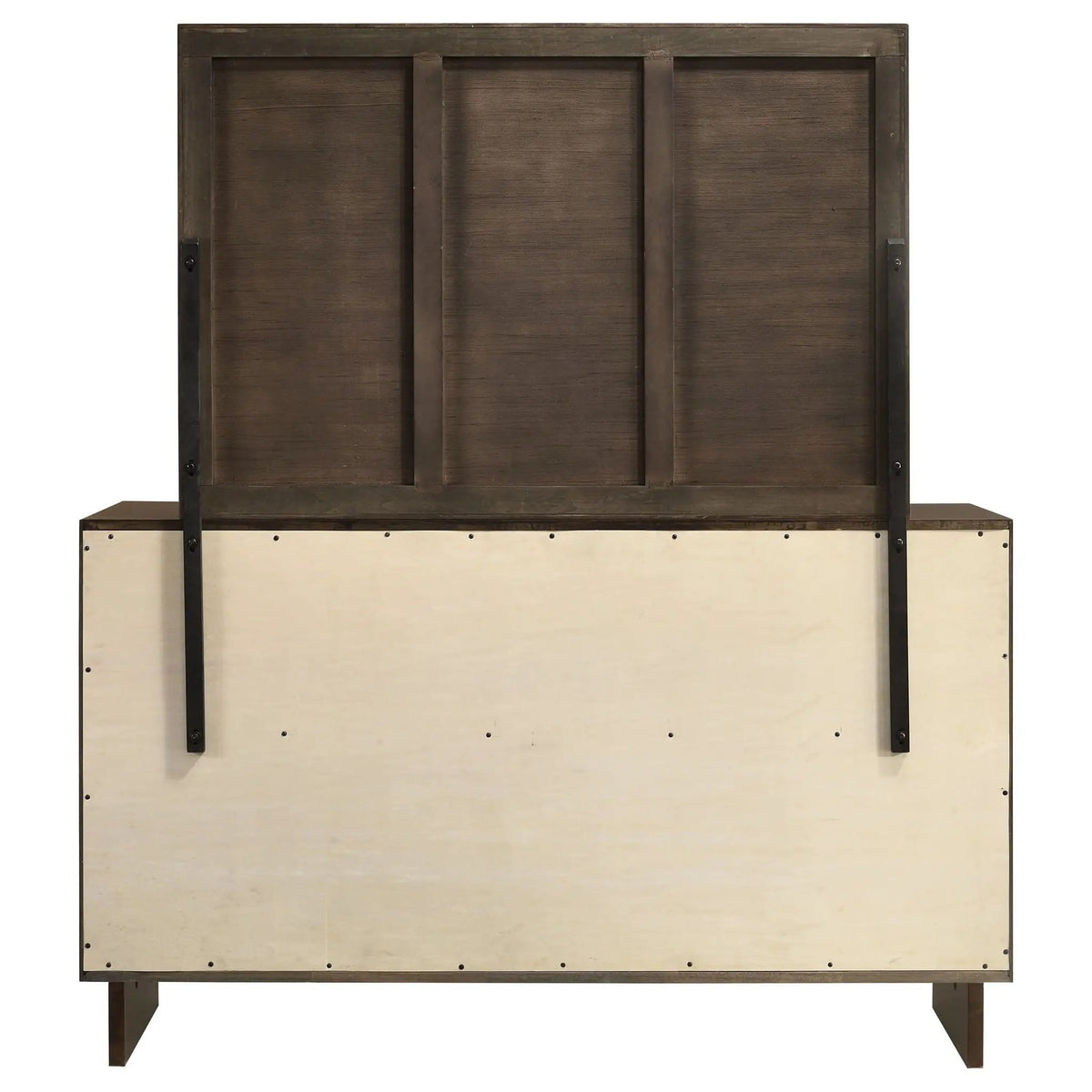 Glenwood 6-drawer Dresser and Mirror Warm | 64 x 20 x 72.25 in | Wood | Brown