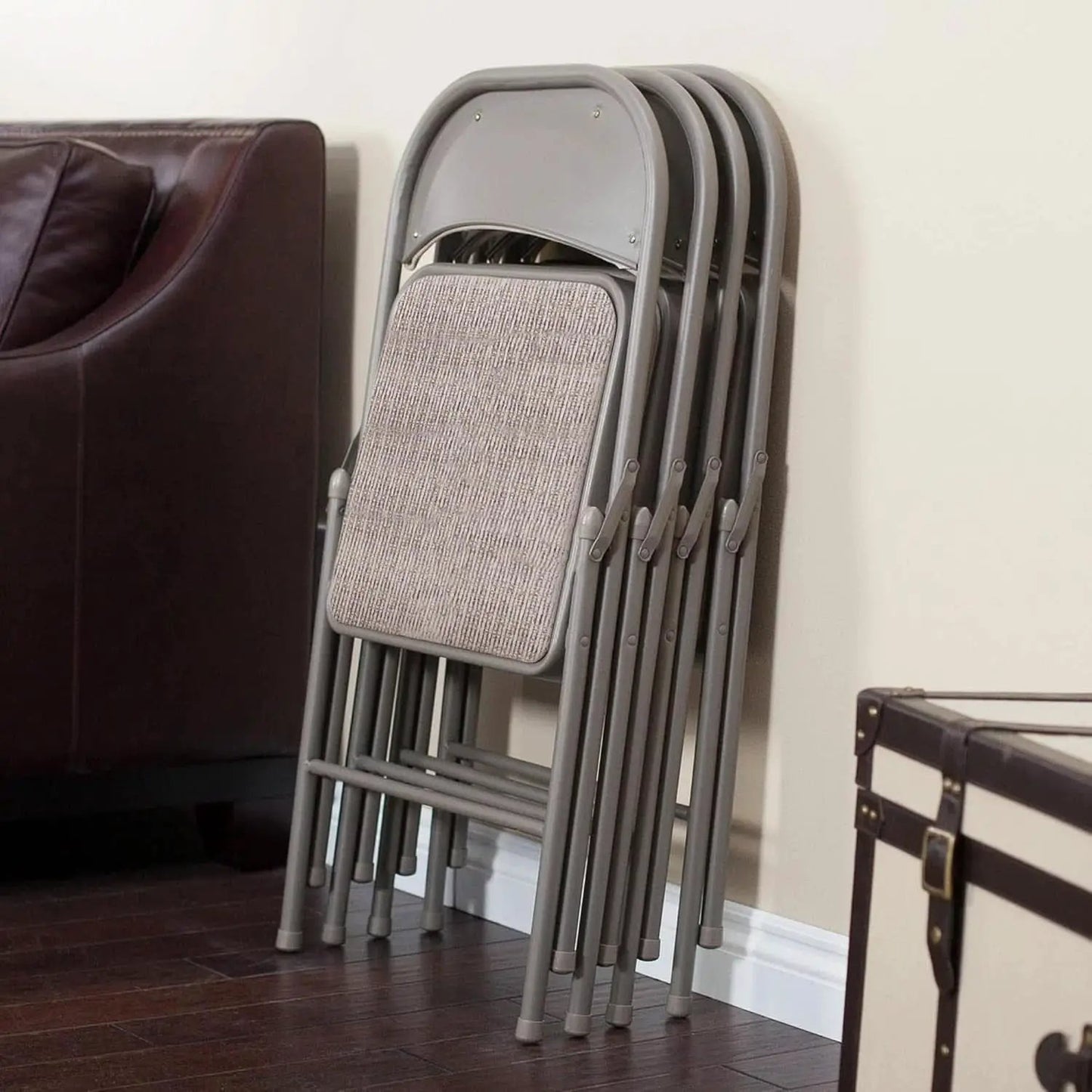 Padded Folding Chairs 4 Pack Fabric Chicory Lace Set from PriceLows™