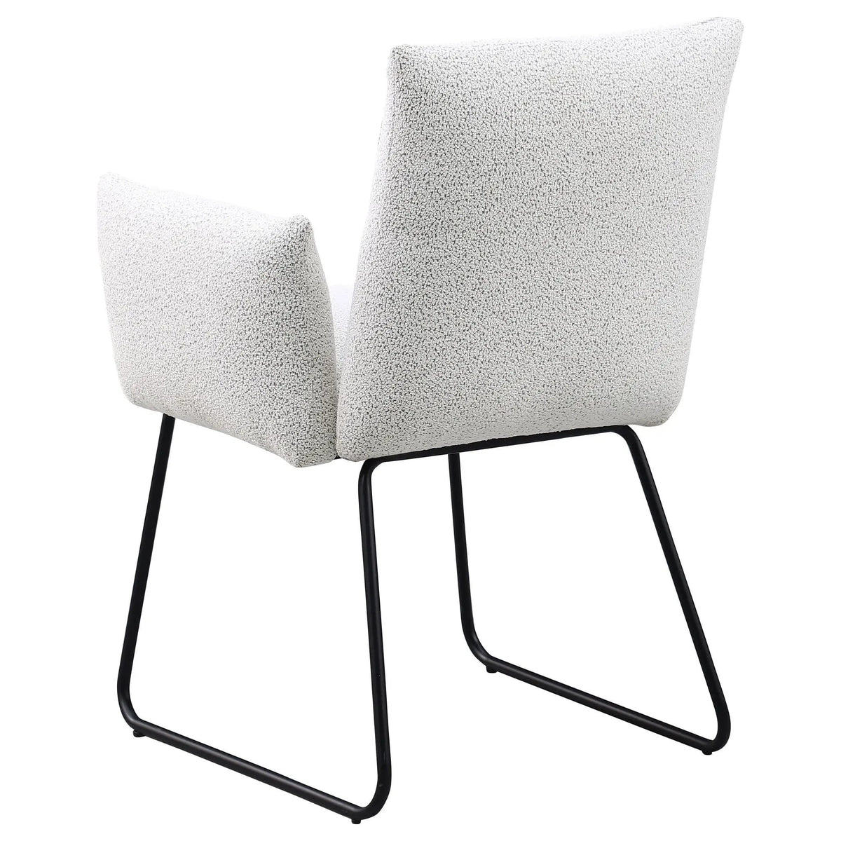 Ackland Upholstered Dining Arm Chair Light Grey (Set of 2) | 27 x 26.5 x 34.5 in | Fabric & Metal | Dining Room