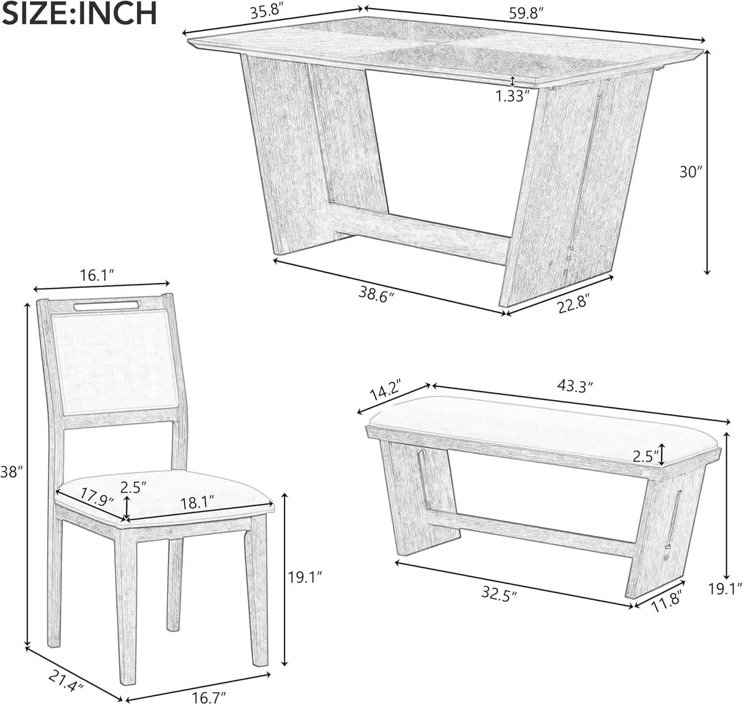 Natural Vintage Rustic Handcrafted Dining Table Set from PriceLows™