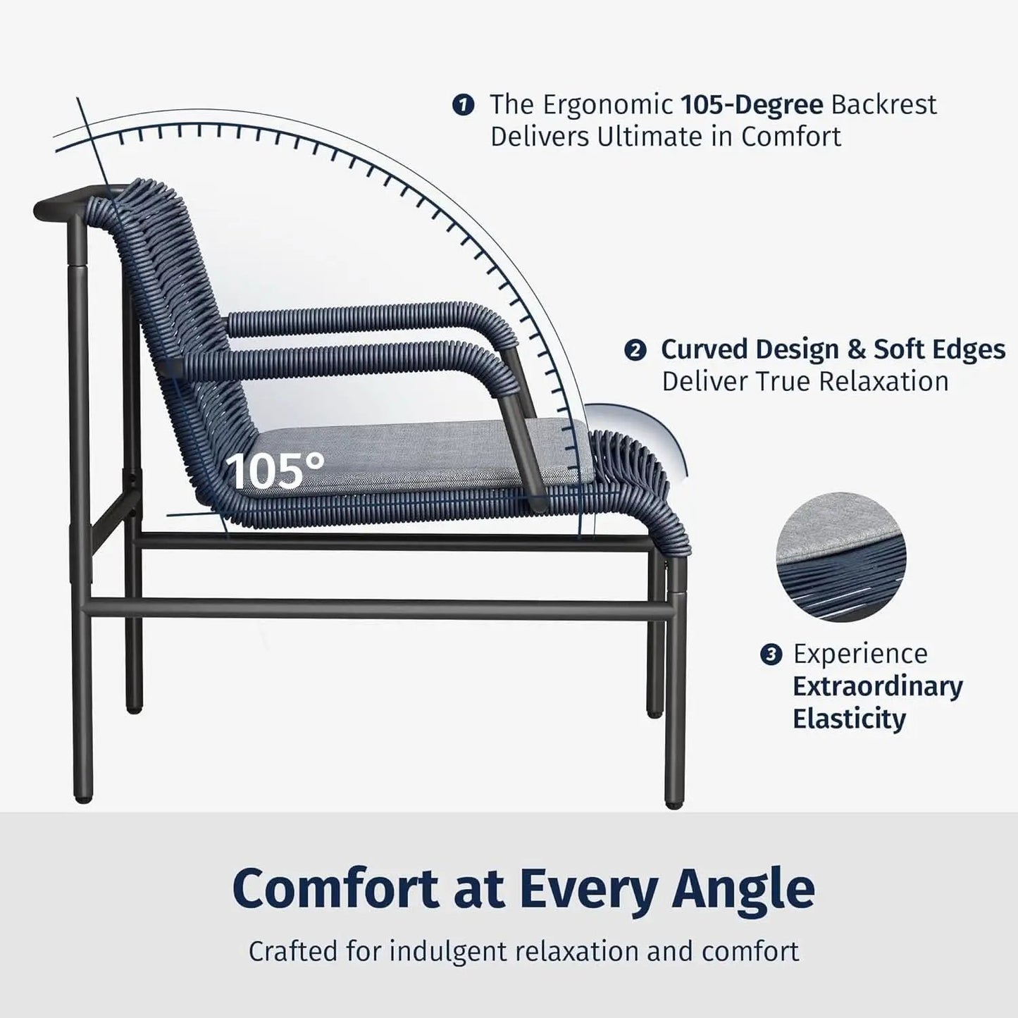 Modern Four Piece Patio Furniture Set with Comfortable Cushions from PriceLows™