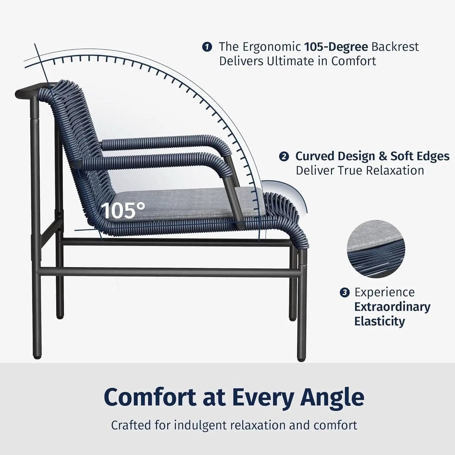 Modern Four Piece Patio Furniture Set with Comfortable Cushions from PriceLows™