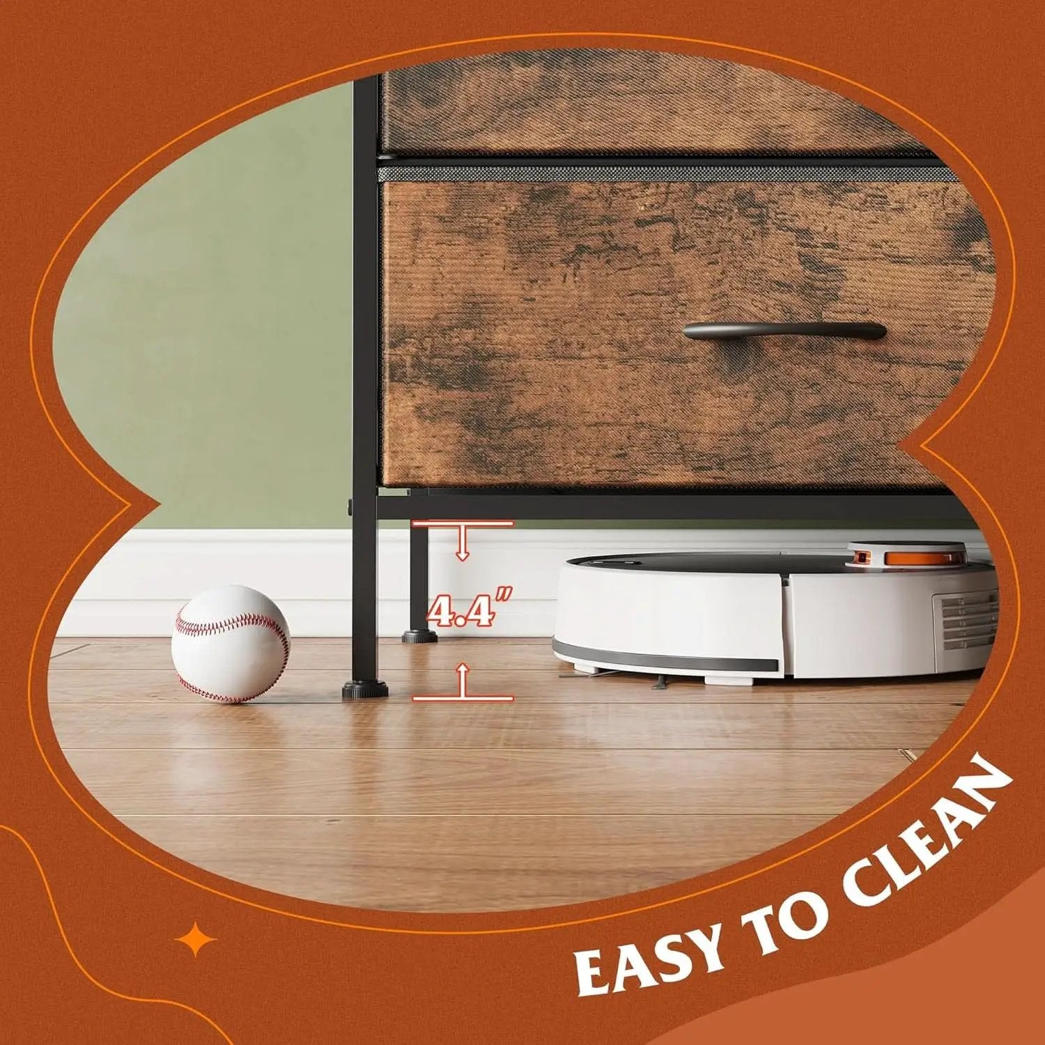 Rustic Brown 6 Drawer Dresser TV Stand For Bedroom from PriceLows™
