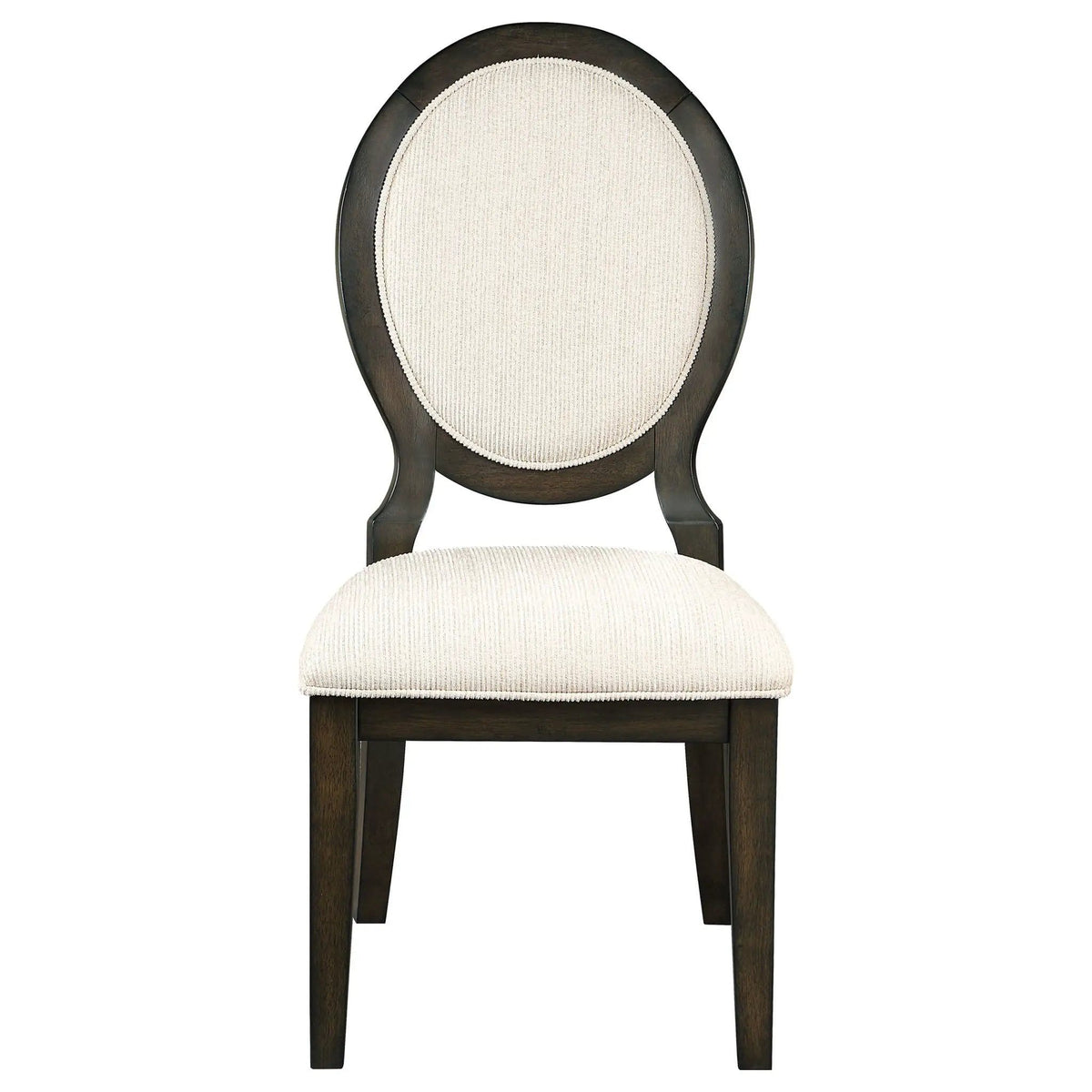 Twyla Oval Back Dining Side Chair Dark Cocoa (Set of 2) | 20 x 25.5 x 40.25 in | Fabric | Dining Room