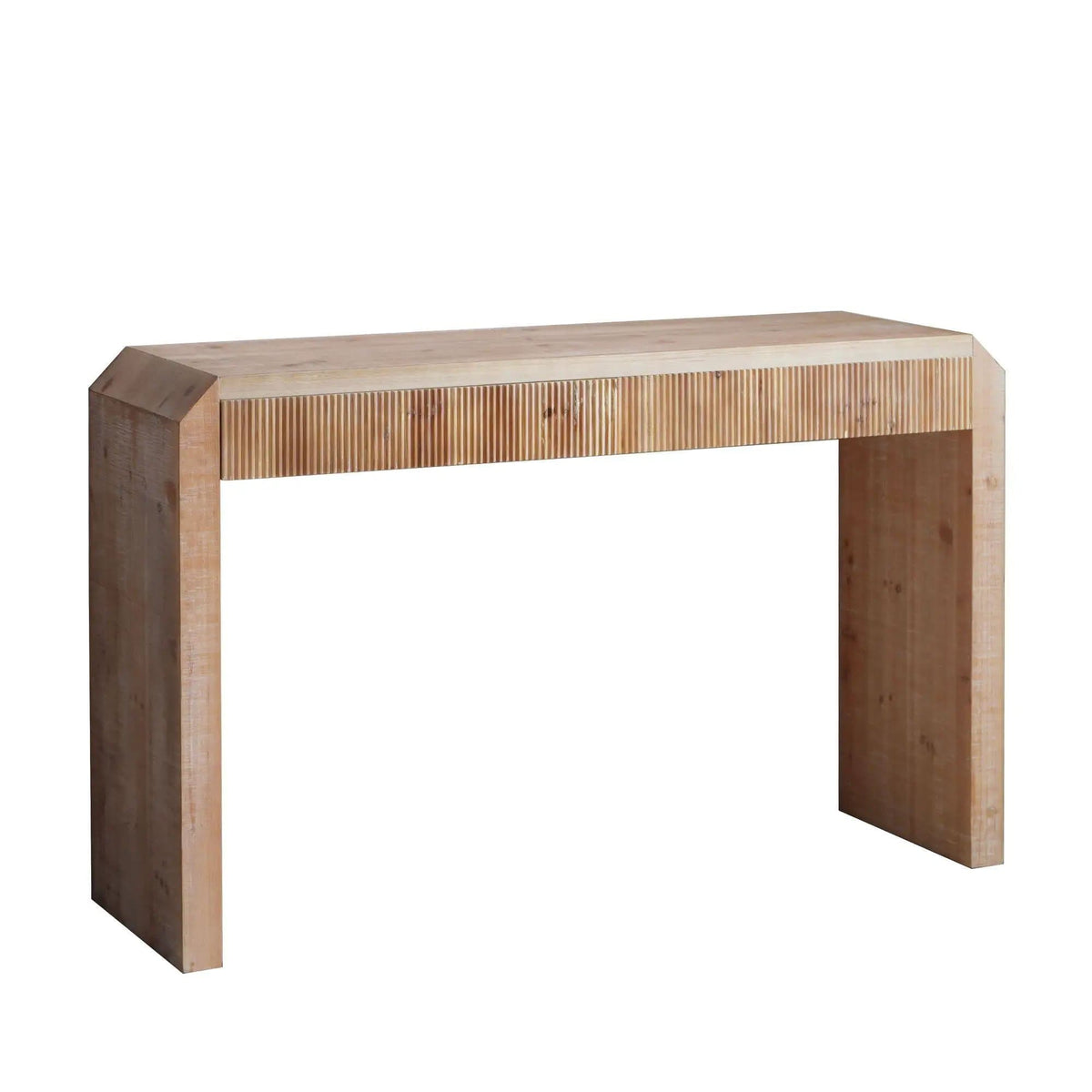 Rustic Modern Console Table With Drawer Storage Natural Wood | 51.8 x 15 x 31.5 in | Engineered Wood | Living Room
