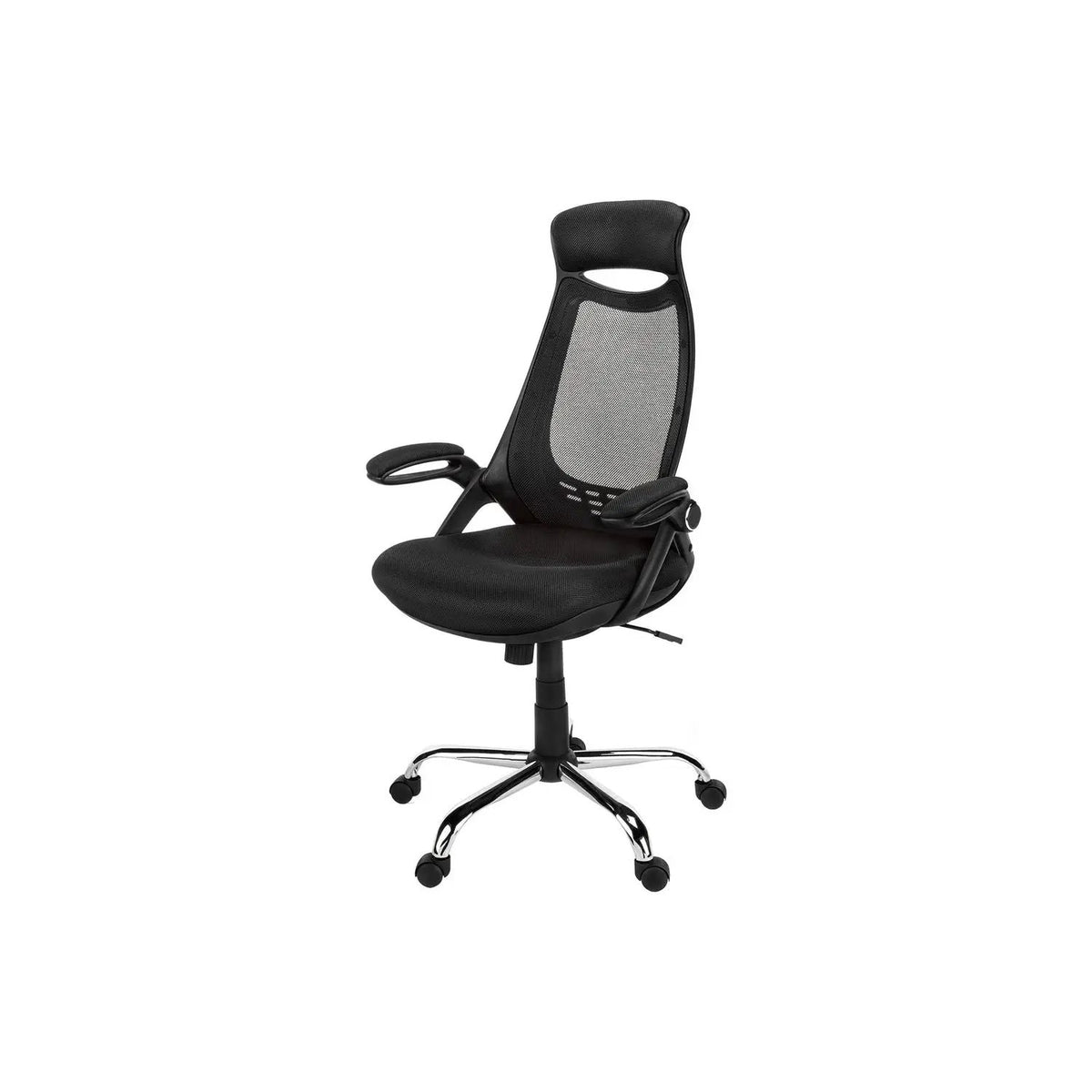 High-Back Executive Office Chair | Ergonomic Curved Backrest | Armrests | 45 Inch Height