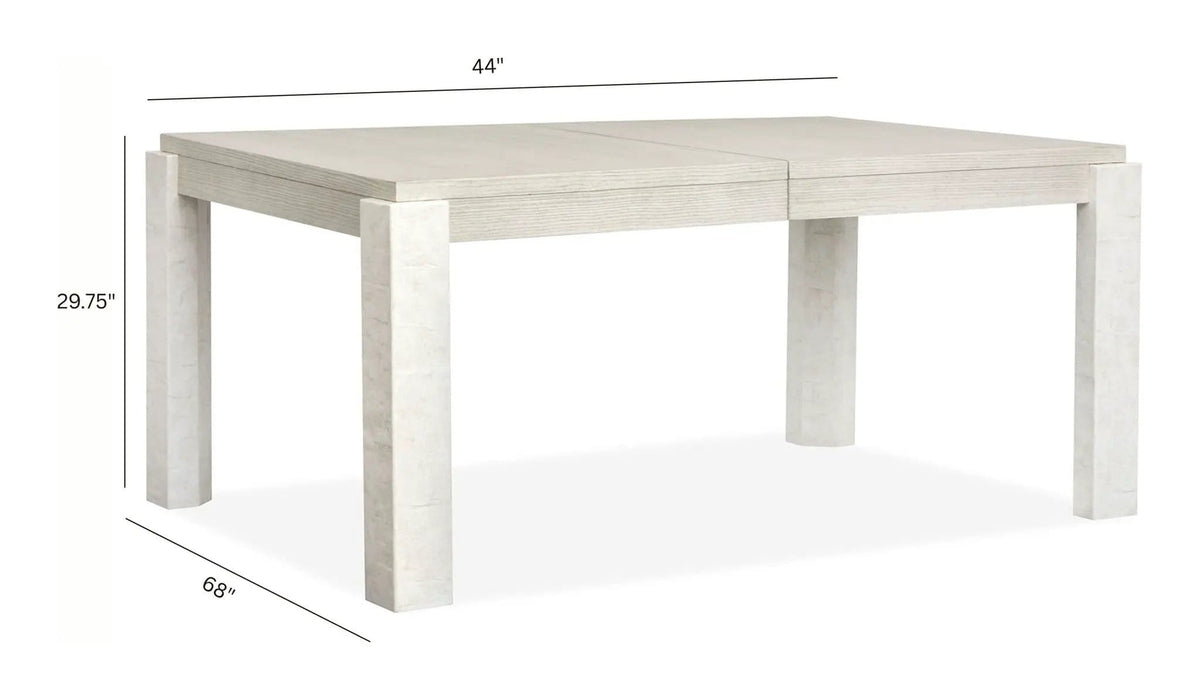Lorelei Extendable Rectangular Dining Table Dining Tables with Extension | 44 x 68 x 29.75 in | Fabric & Mdf | Misty Cloud