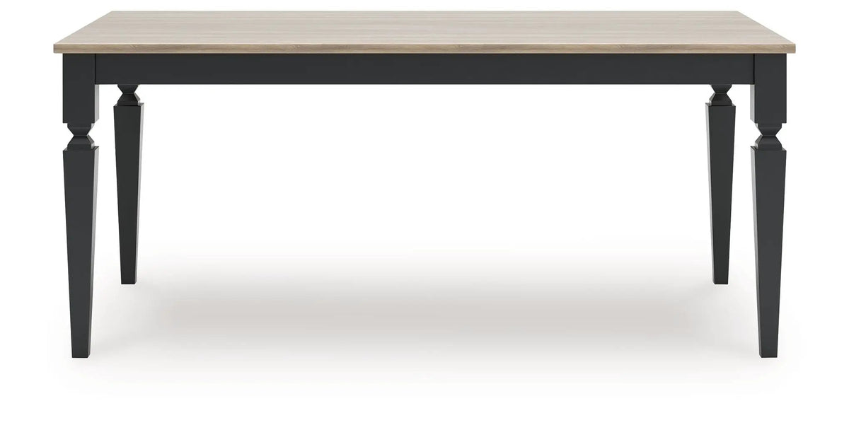 Brenkerton Rectangular Dining Table | Grayish Brown And Black | 72 Inch Width | Mango Wood